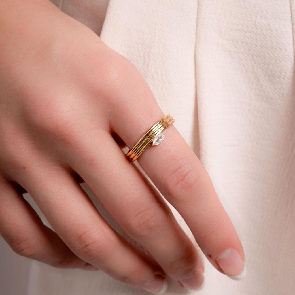 Marquise Ring, Dainty Ring, CZ Ring, Minimalist Ring, Stacking Ring, Gold Ring, Promise Ring, Sterling Silver Ring, Gift For Her Trendy Ring