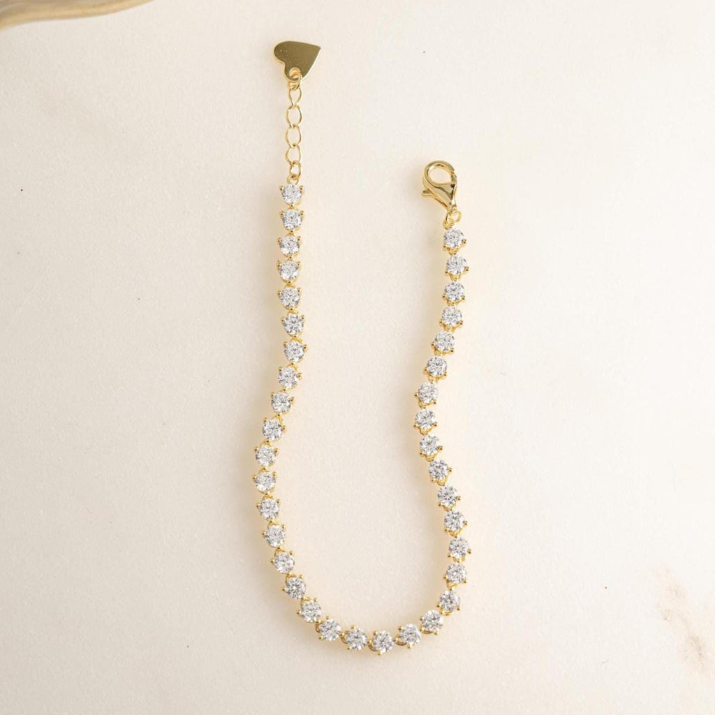 Tennis Bracelet, Diamond Bracelet, Bridal Jewelry, Bridesmaid Jewelry, Stacking Bracelet, Gift For Her, Adjustable Bracelet