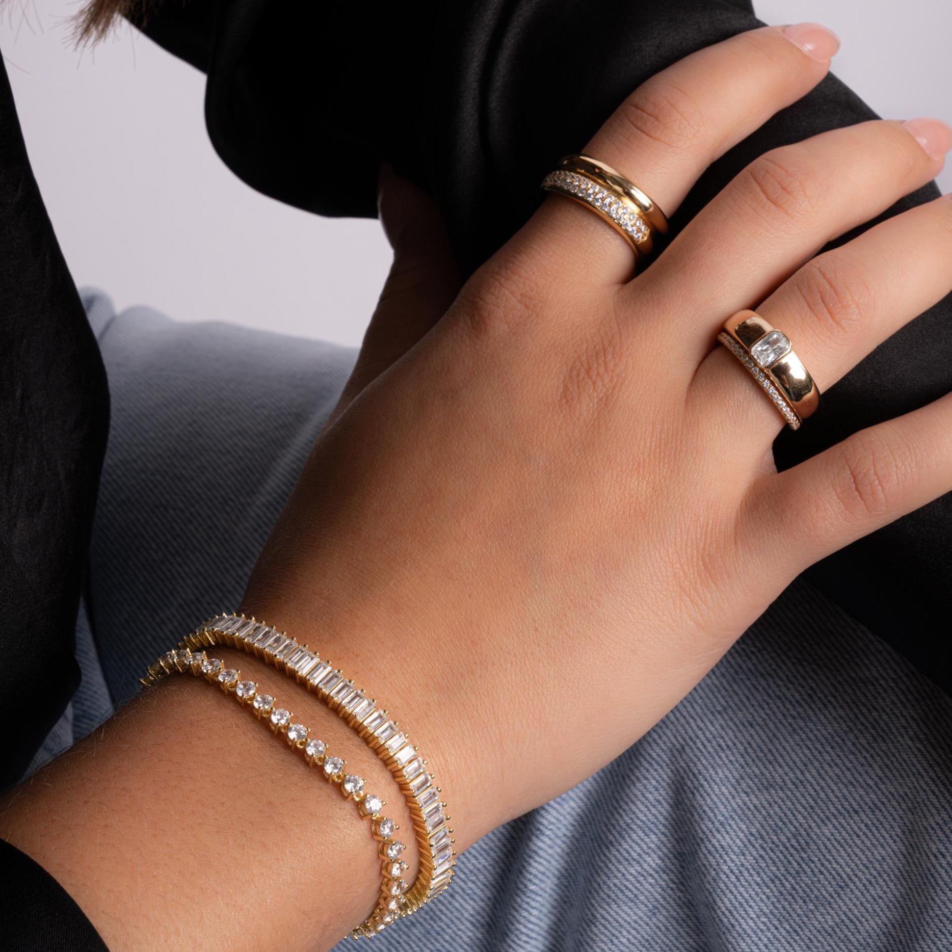 Baguette Ring, Statement Ring, Diamond Ring, Chunky Ring, Statement Jewelry, Sterling Silver Ring, Gold Ring, Gift For Her, Anniversary Gift