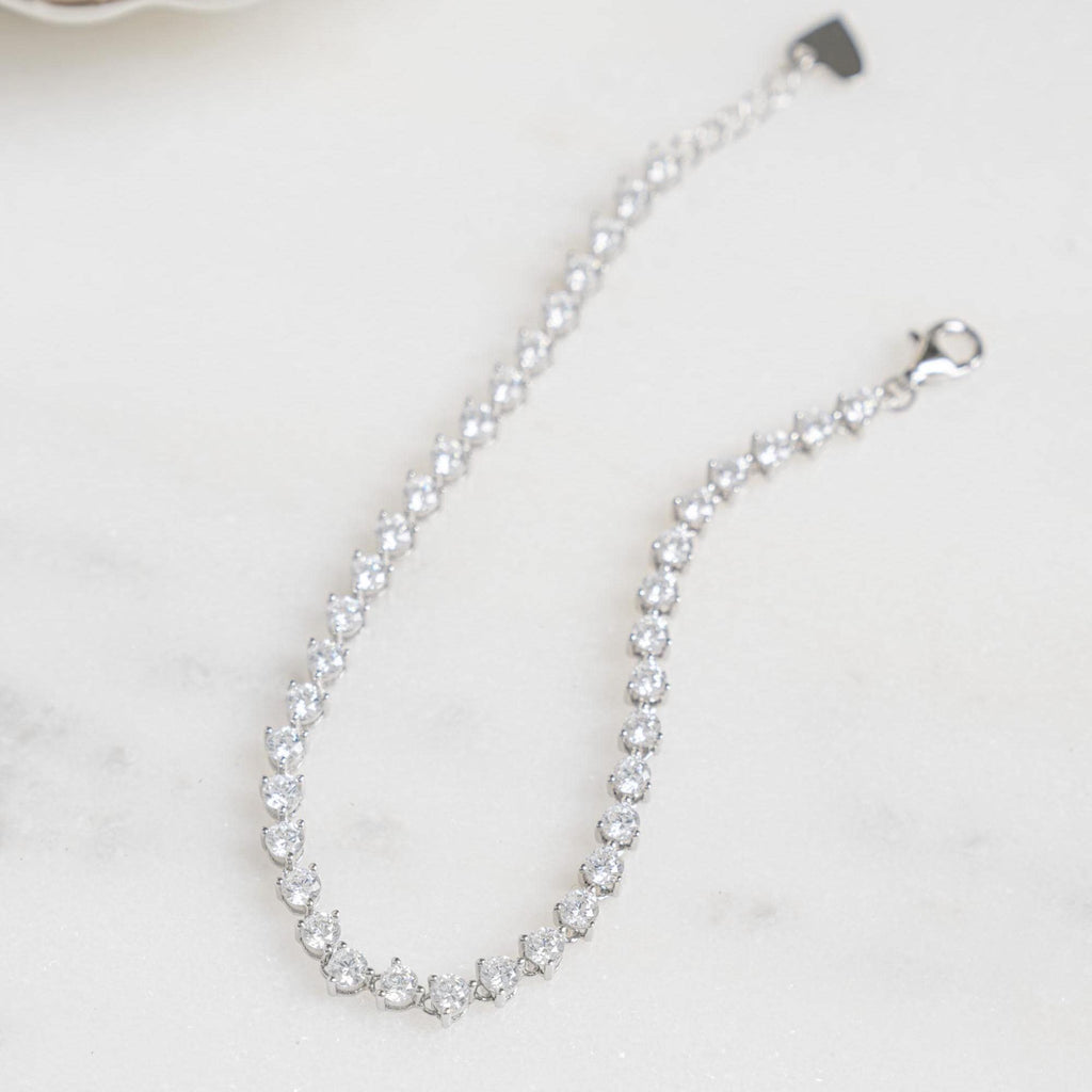Tennis Bracelet, Diamond Bracelet, Bridal Jewelry, Bridesmaid Jewelry, Stacking Bracelet, Gift For Her, Adjustable Bracelet