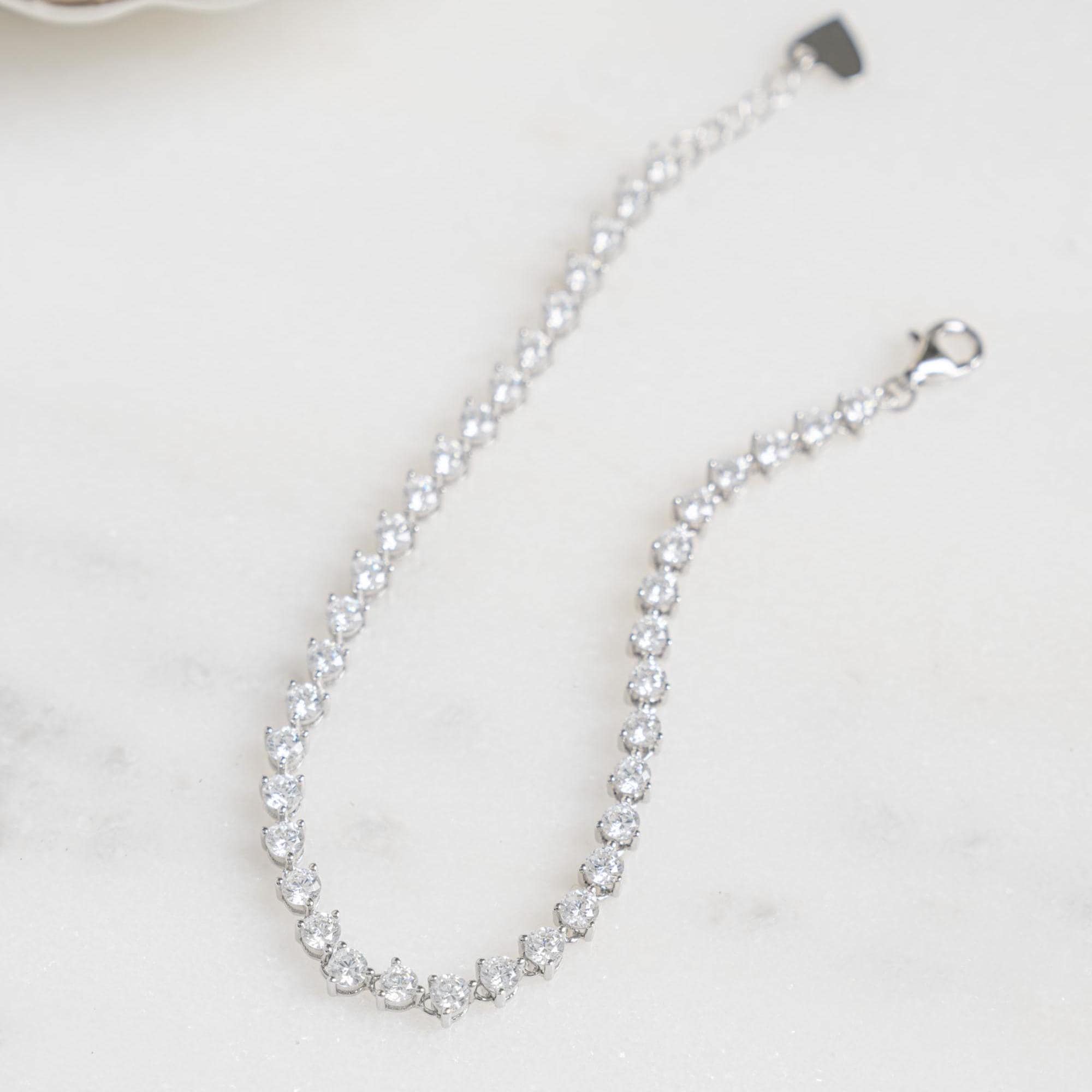 Tennis Bracelet, Diamond Bracelet, Bridal Jewelry, Bridesmaid Jewelry, Stacking Bracelet, Gift For Her, Adjustable Bracelet