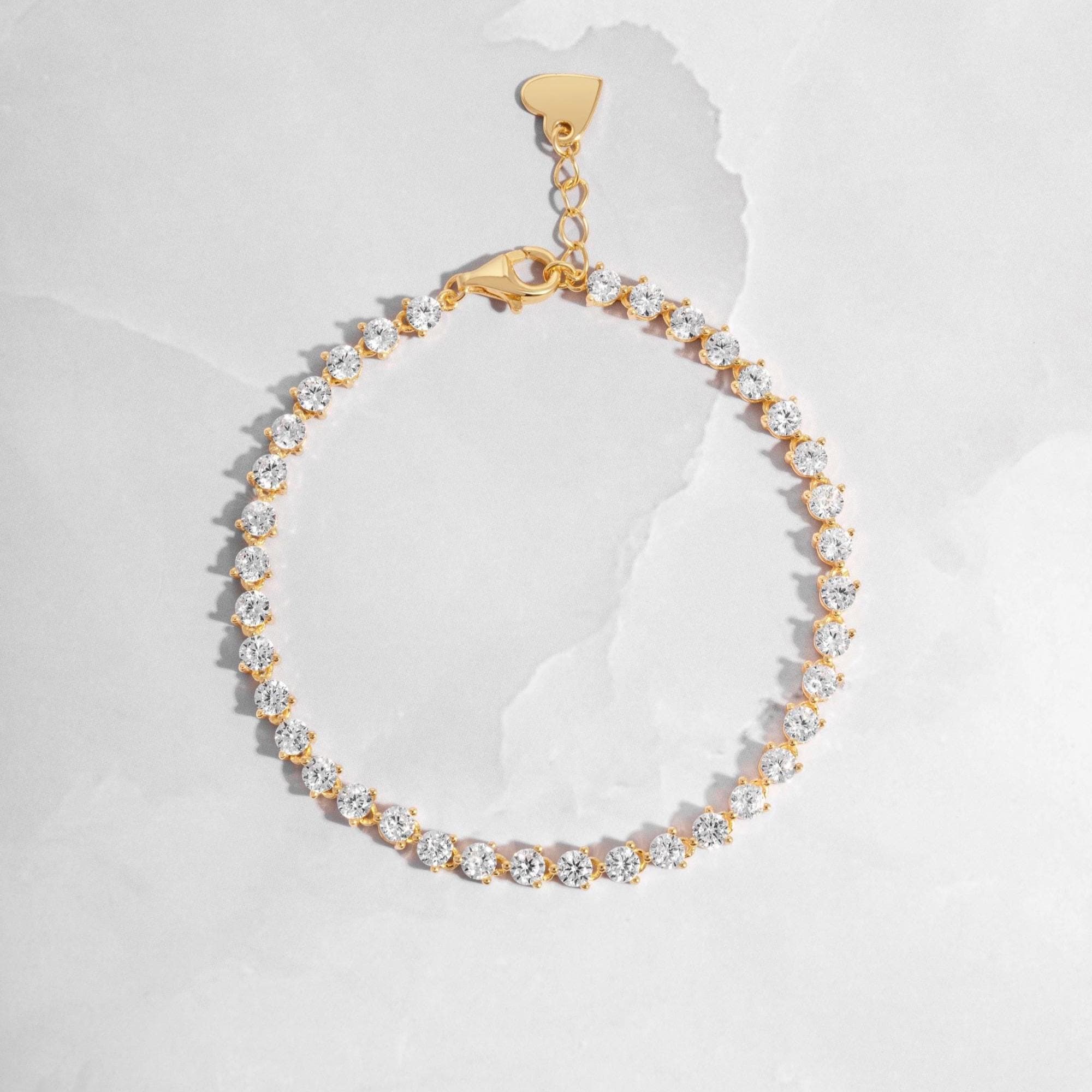 Tennis Bracelet, Diamond Bracelet, Bridal Jewelry, Bridesmaid Jewelry, Stacking Bracelet, Gift For Her, Adjustable Bracelet