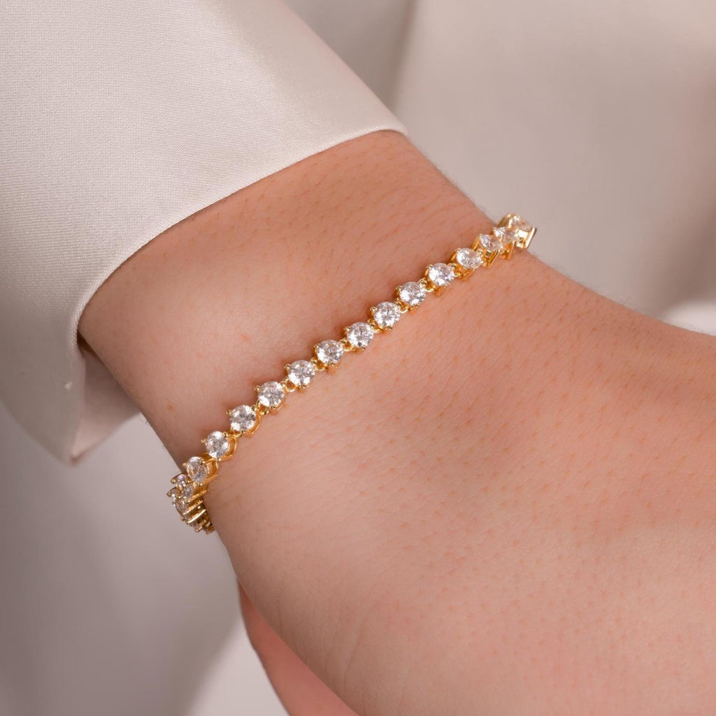 Tennis Bracelet, Diamond Bracelet, Bridal Jewelry, Bridesmaid Jewelry, Stacking Bracelet, Gift For Her, Adjustable Bracelet