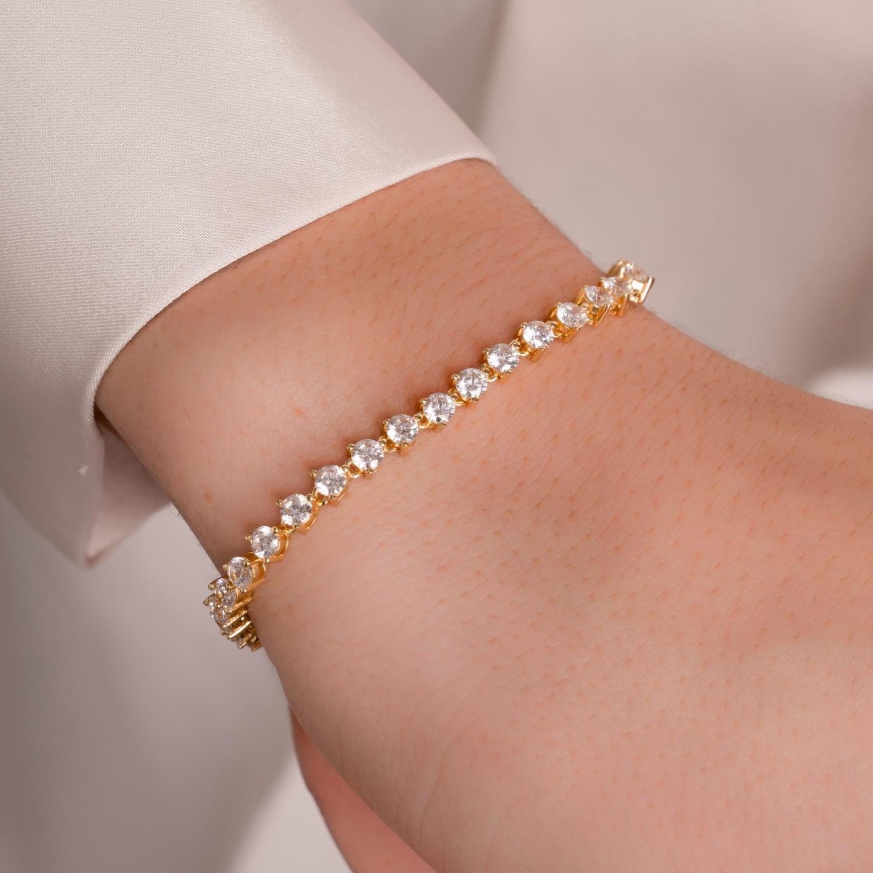 Tennis Bracelet, Diamond Bracelet, Bridal Jewelry, Bridesmaid Jewelry, Stacking Bracelet, Gift For Her, Adjustable Bracelet