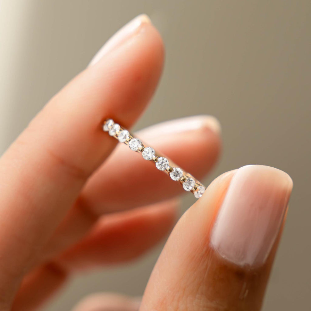 Diamond Ring, Dainty Ring, Sterling Silver Ring, Promise Ring, Gift For Her, Stackable Rings, Wedding Band