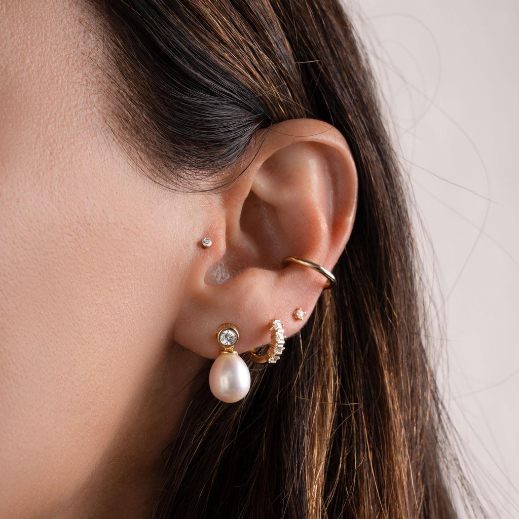Pearl Earrings, Dangle Earrings, Diamond Stud Earrings, Pearl Jewelry, Drop Earring, Organic Earrings, Bridesmaid Gift, Gift for Her