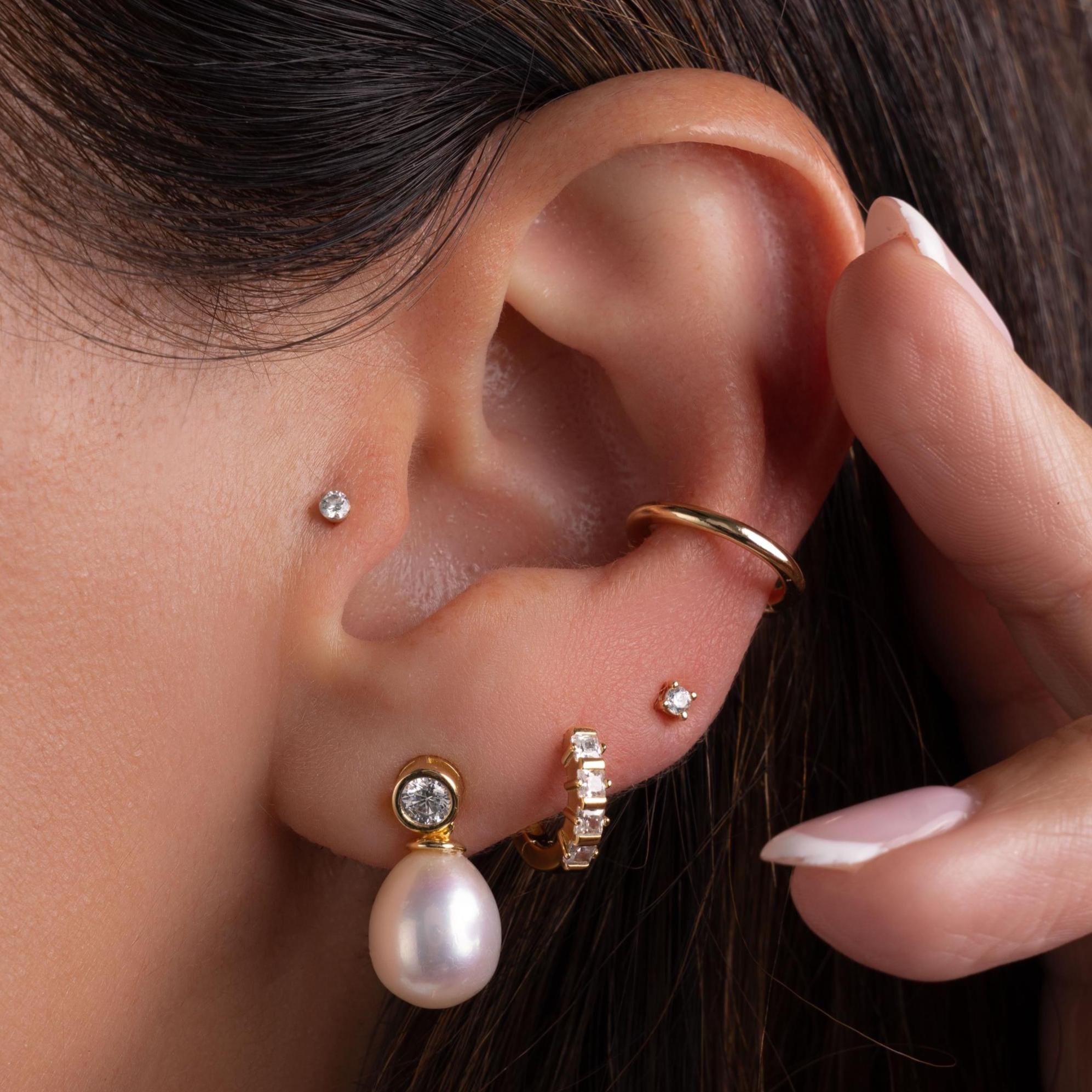 Pearl Earrings, Dangle Earrings, Diamond Stud Earrings, Pearl Jewelry, Drop Earring, Organic Earrings, Bridesmaid Gift, Gift for Her
