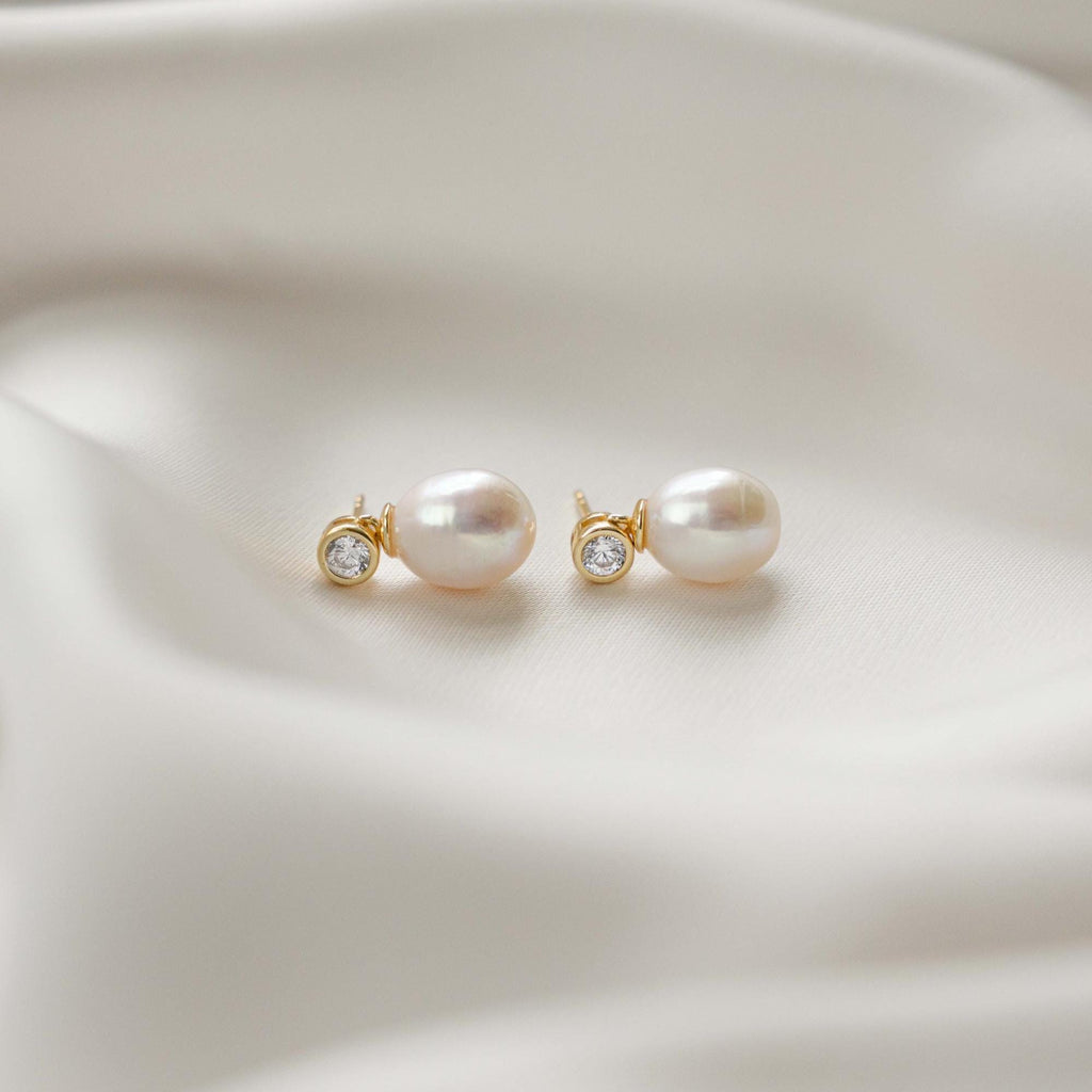 Pearl Earrings, Dangle Earrings, Diamond Stud Earrings, Pearl Jewelry, Drop Earring, Organic Earrings, Bridesmaid Gift, Gift for Her