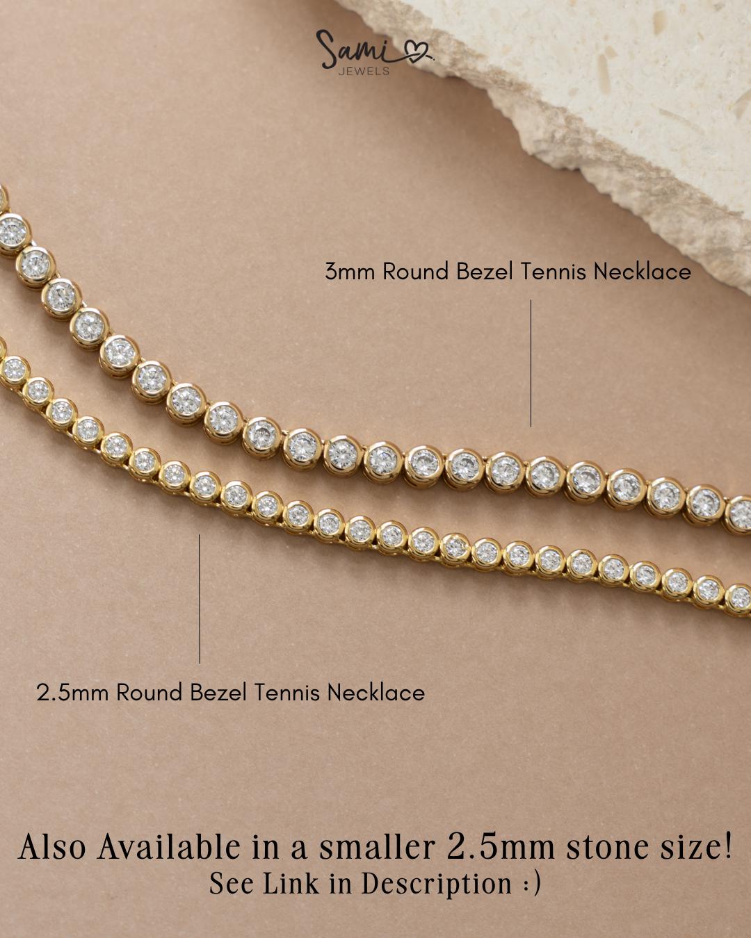 3mm Handmade Tennis Necklace, Diamond Tennis Necklace, Layering Necklace, Tennis Chain, Bridal Jewelry, Gift for Her, Wedding Necklace
