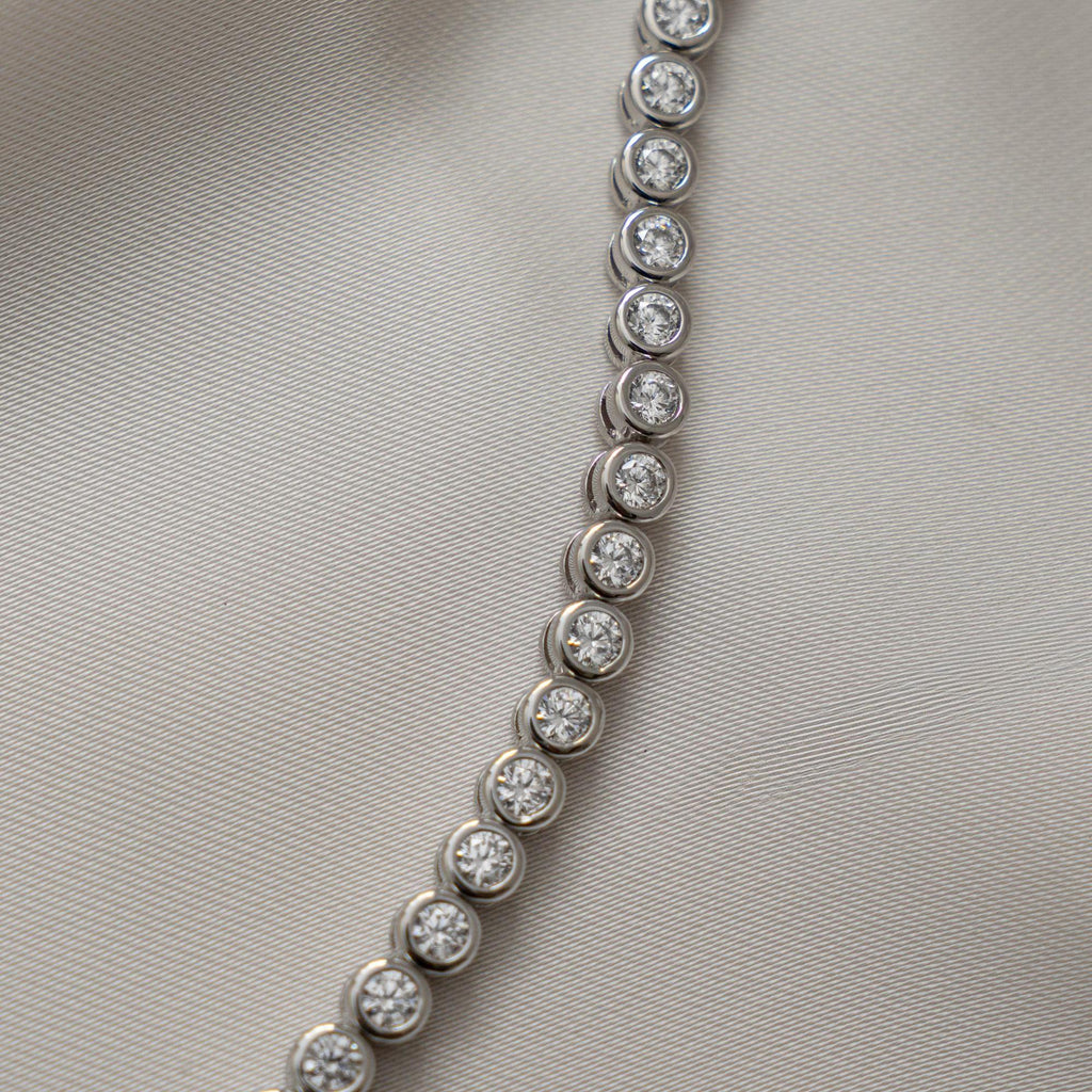 Handmade Tennis Bracelet, Diamond Bracelet, Bezel Tennis Bracelet, Tennis Chain, Gold Stackable Bracelet, Bridal Jewelry, Gift for Her