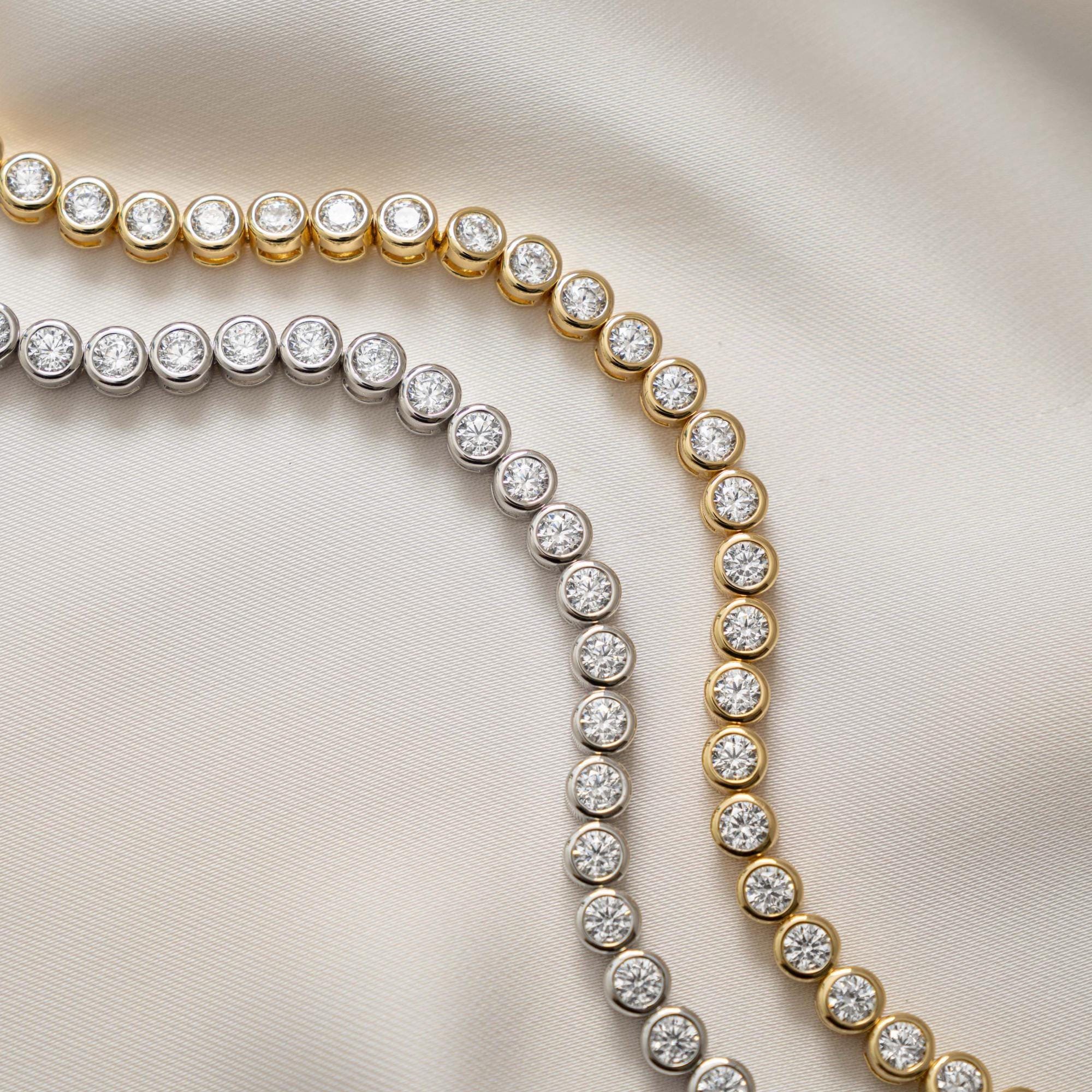 Handmade Bezel Tennis Bracelet, Statement Bracelet, Stackable Bracelet, Wedding Jewelry, Bridal Jewelry, Bridesmaid Gift for Her, 4mm Bezel