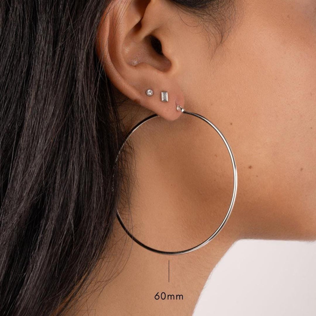 Classic Hoop Earrings, Gold Hoops, Sterling Silver Hoops, Dainty Earrings, Lightweight Earrings, Everyday Earrings, Gift for Her, 30mm Hoops