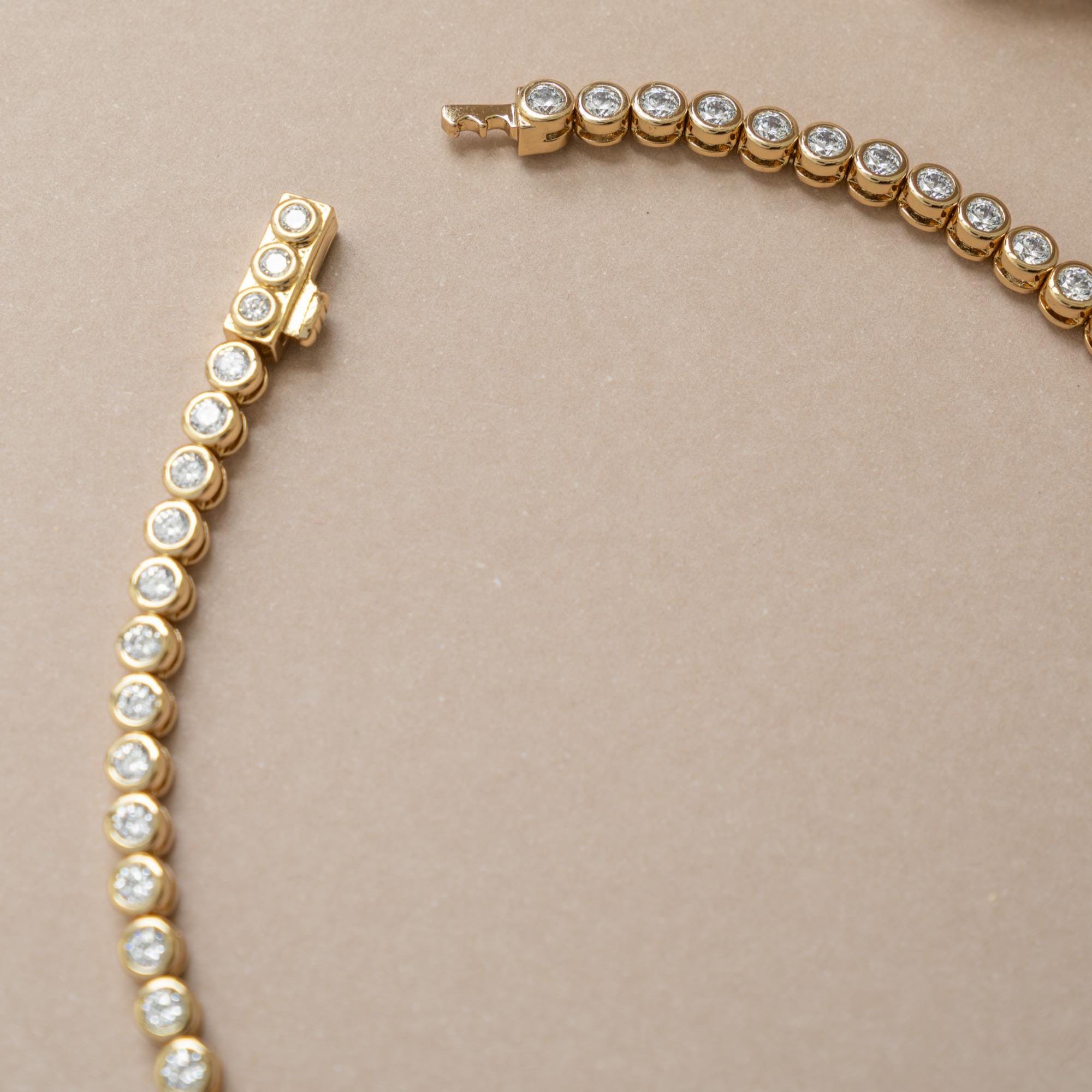 3mm Handmade Tennis Necklace, Diamond Tennis Necklace, Layering Necklace, Tennis Chain, Bridal Jewelry, Gift for Her, Wedding Necklace