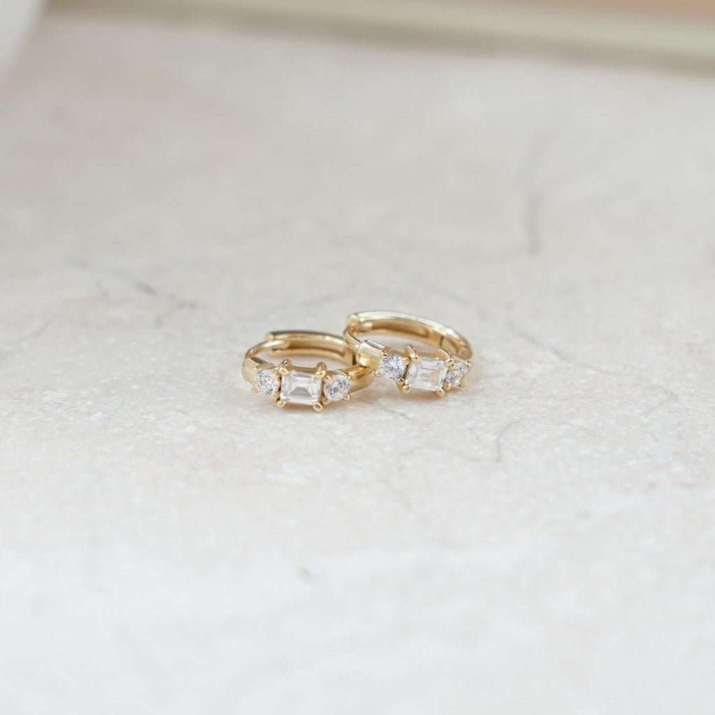 Multi-Stone Huggie Hoop Earrings by Sami Jewels, Small Hoop Earrings, Mini Hoop Earrings, Huggie Earrings, Small Hoops, Huggies