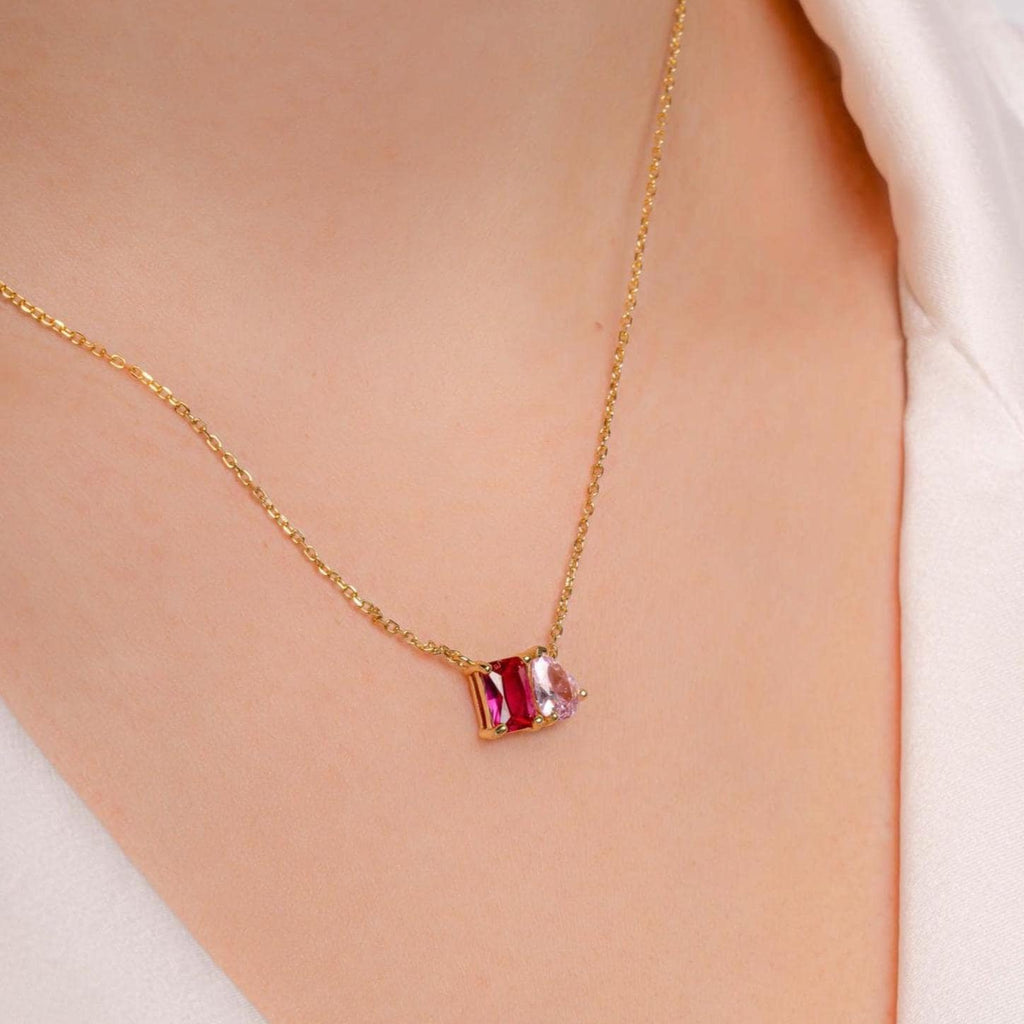 Birthstone Toi et Moi Necklace, Birthstone Necklace, Custom Necklace, Birthstone Jewelry, Personalized Jewelry Gift for Her Anniversary Gift