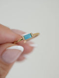 Turquoise Ring by Sami Jewels, Baguette Ring, Gemstone Ring, Dainty Ring, Stackable Rings, Minimalist Ring, Gold Ring, Turquoise Jewelry
