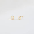 Baguette Stud Earrings, Sterling Silver Earrings, Small Earrings, Cartilage Earrings, Dainty Earrings, Minimalist Earrings, Tiny Studs