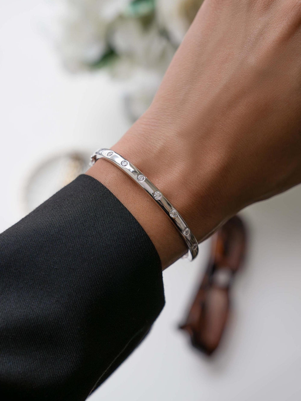 Bangle Bracelet, Diamond Bracelet, Statement Jewelry, Diamond Bangle, Minimalist Bracelet, Vintage Jewelry, Stacking Bracelet, Bangles
