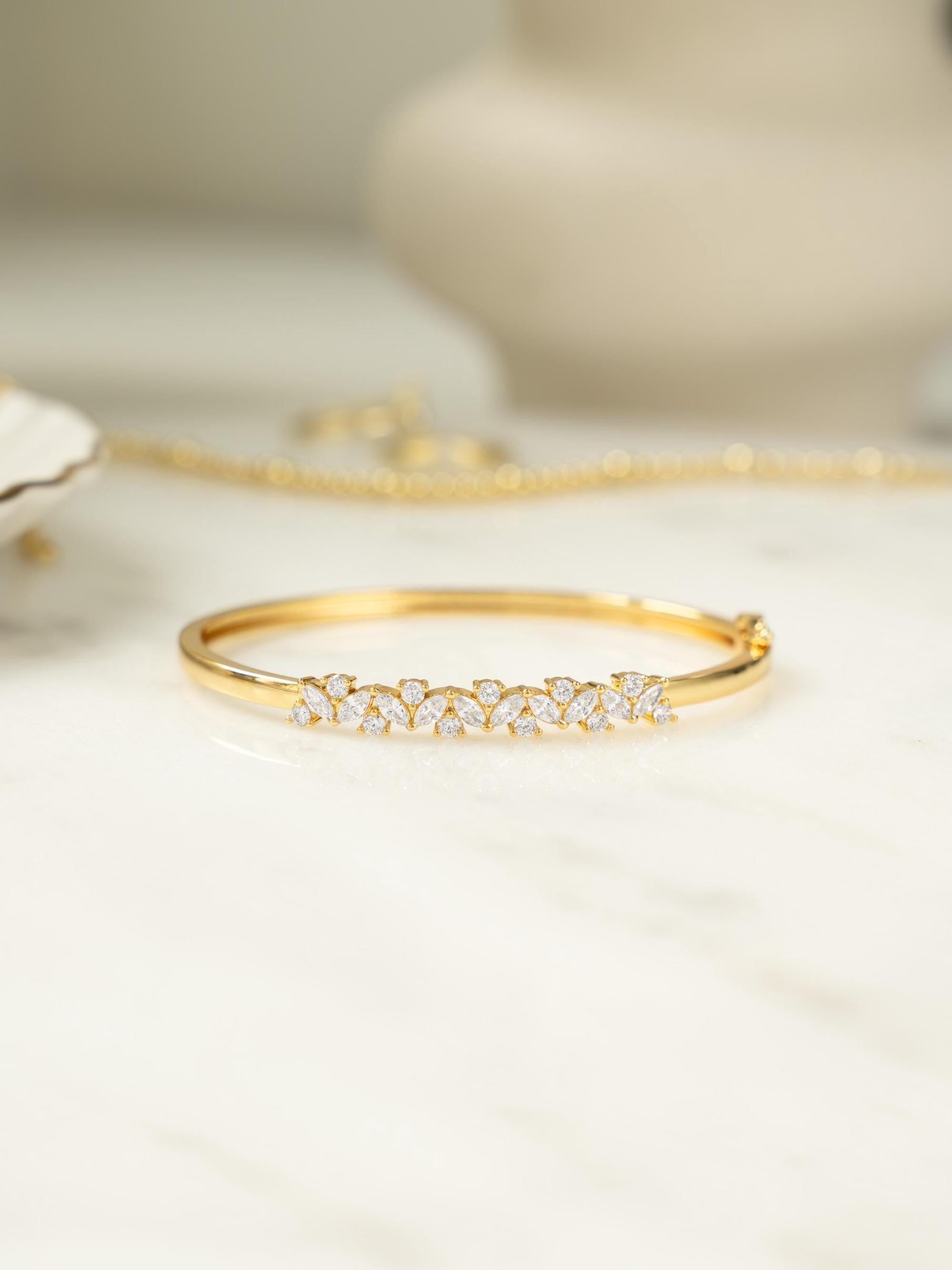 Multi Stone Bangle, Diamond Bangle, Bangle Bracelet, Diamond Bracelet, Bridal Jewelry, Statement Jewelry, Stacking Bracelet, Wedding Jewelry