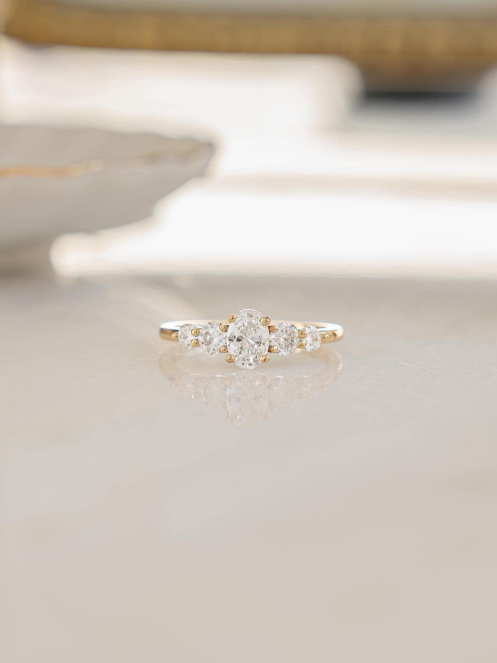 Oval Statement Ring by Sami Jewels, Promise Ring, Engagement Ring, Diamond Ring, Vintage Ring, Stackable Ring, Anniversary Gift
