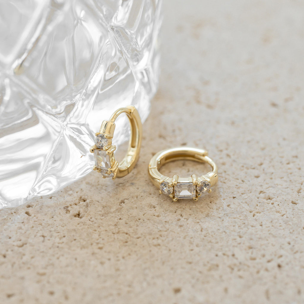 Multi-Stone Huggie Hoop Earrings by Sami Jewels, Small Hoop Earrings, Mini Hoop Earrings, Huggie Earrings, Small Hoops, Huggies