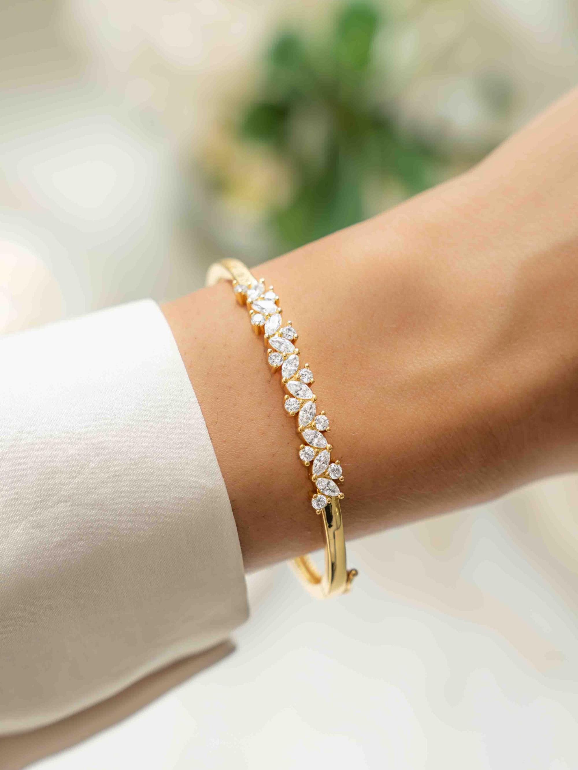 Multi Stone Bangle, Diamond Bangle, Bangle Bracelet, Diamond Bracelet, Bridal Jewelry, Statement Jewelry, Stacking Bracelet, Wedding Jewelry