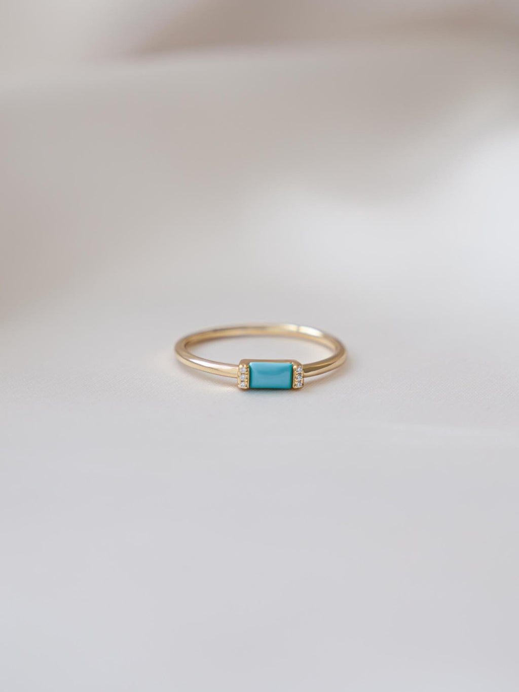Turquoise Ring by Sami Jewels, Baguette Ring, Gemstone Ring, Dainty Ring, Stackable Rings, Minimalist Ring, Gold Ring, Turquoise Jewelry