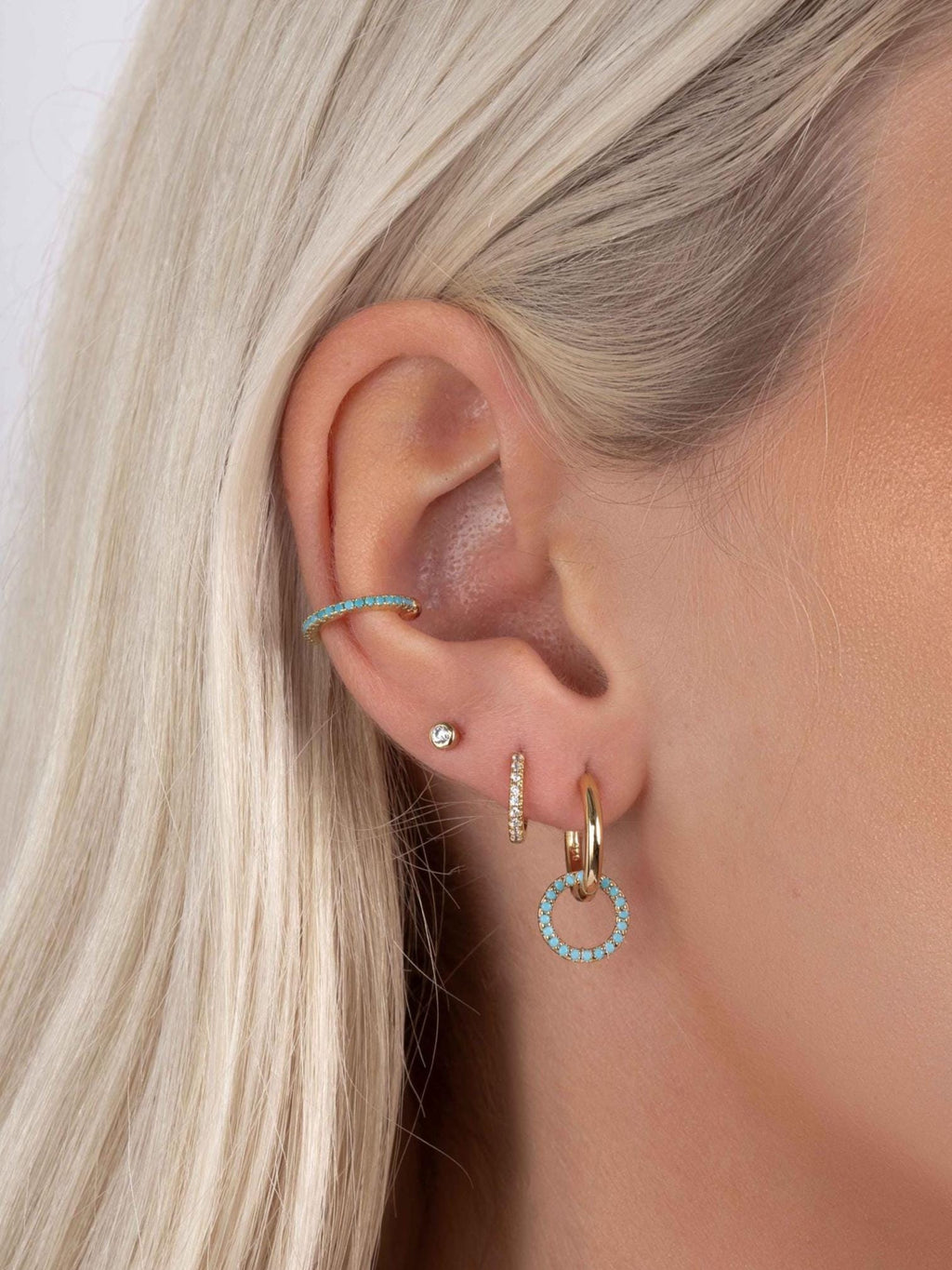 Turquoise Earrings, Charm Hoop Earrings, Dangle Earrings, Huggie Hoop Earrings, Minimalist Earrings, Turquoise Jewelry, Drop Earrings, Gift