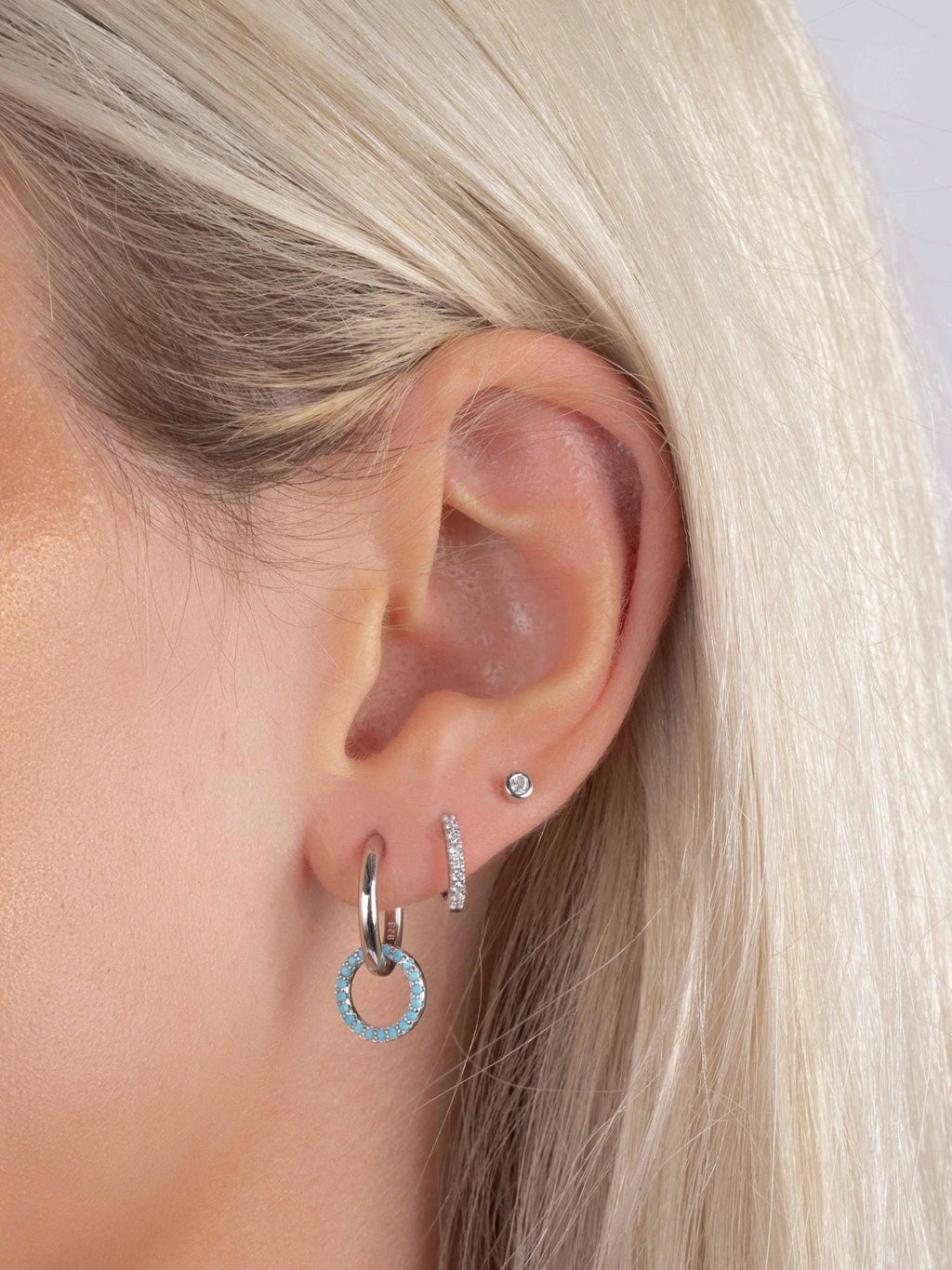 Turquoise Earrings, Charm Hoop Earrings, Dangle Earrings, Huggie Hoop Earrings, Minimalist Earrings, Turquoise Jewelry, Drop Earrings, Gift