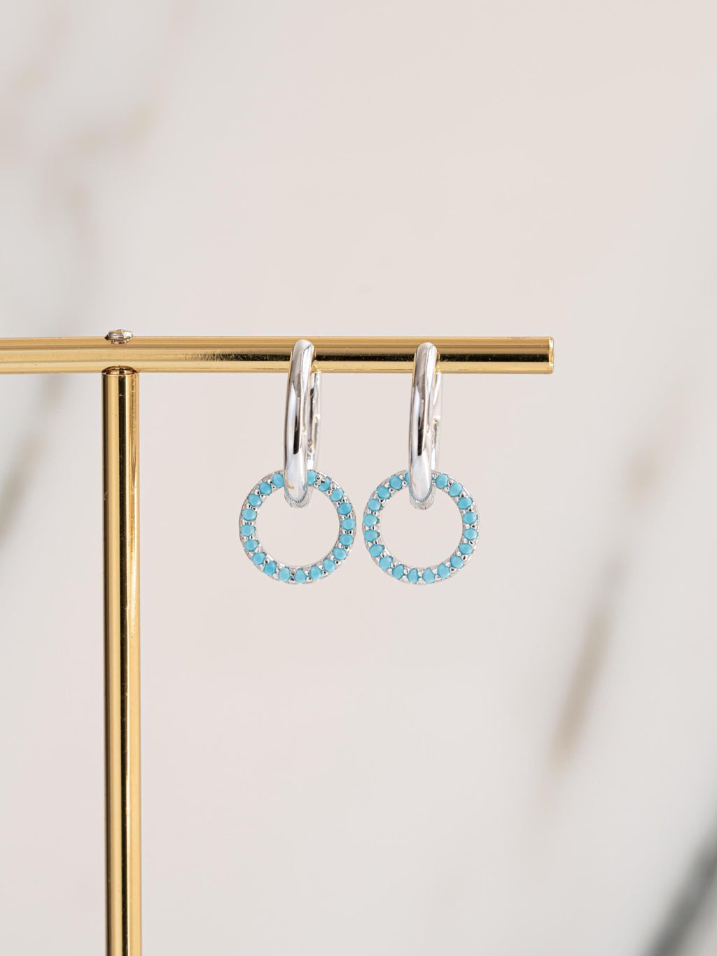 Turquoise Earrings, Charm Hoop Earrings, Dangle Earrings, Huggie Hoop Earrings, Minimalist Earrings, Turquoise Jewelry, Drop Earrings, Gift