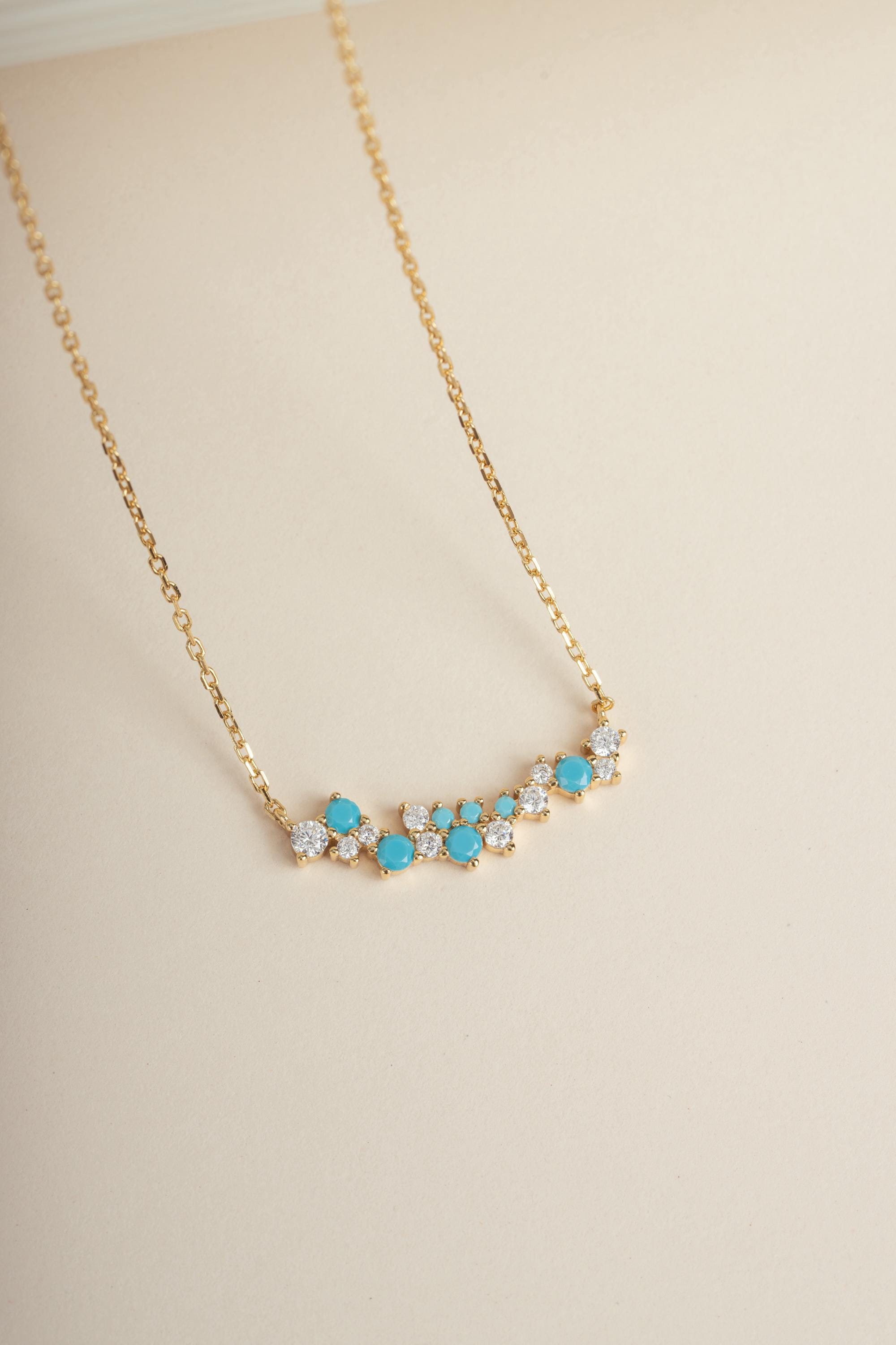 Turquoise Pendant, Turquoise Jewelry, Bar Necklace, Dainty Necklace, Gemstone Necklace, Pendant Necklace, Unique Necklace, Gift for Her