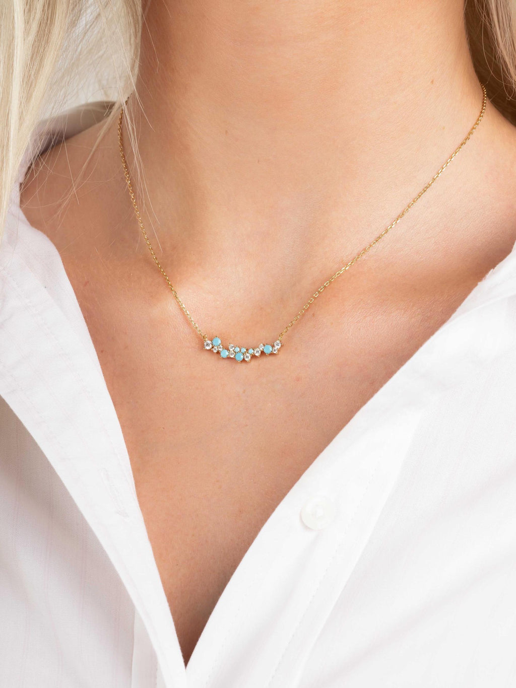 Turquoise Pendant, Turquoise Jewelry, Bar Necklace, Dainty Necklace, Gemstone Necklace, Pendant Necklace, Unique Necklace, Gift for Her