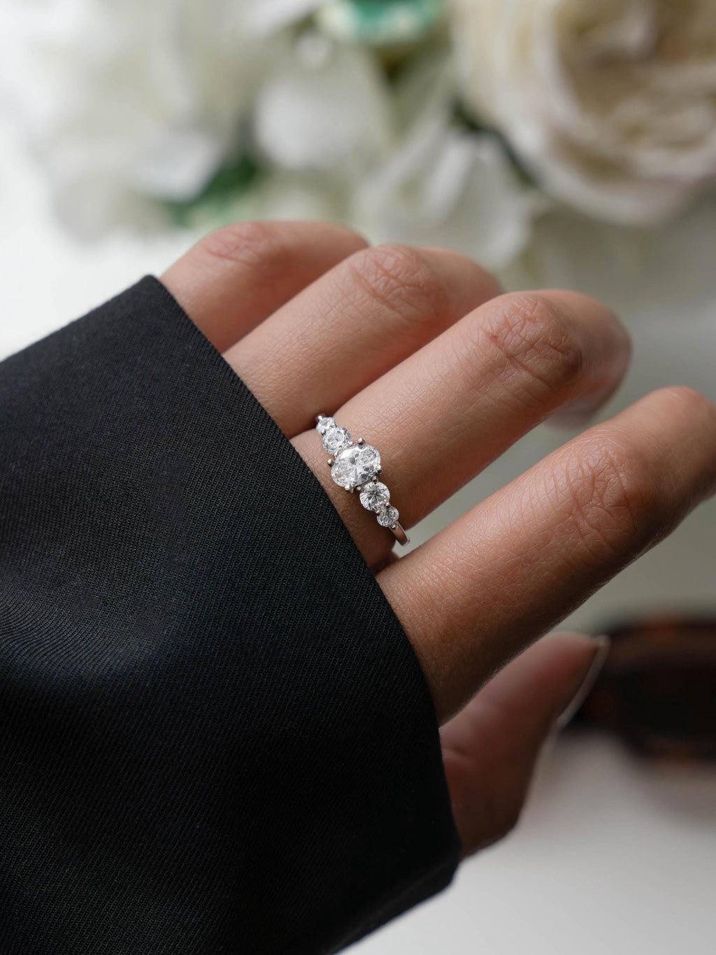 Oval Statement Ring by Sami Jewels, Promise Ring, Engagement Ring, Diamond Ring, Vintage Ring, Stackable Ring, Anniversary Gift