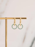 Turquoise Earrings, Charm Hoop Earrings, Dangle Earrings, Huggie Hoop Earrings, Minimalist Earrings, Turquoise Jewelry, Drop Earrings, Gift