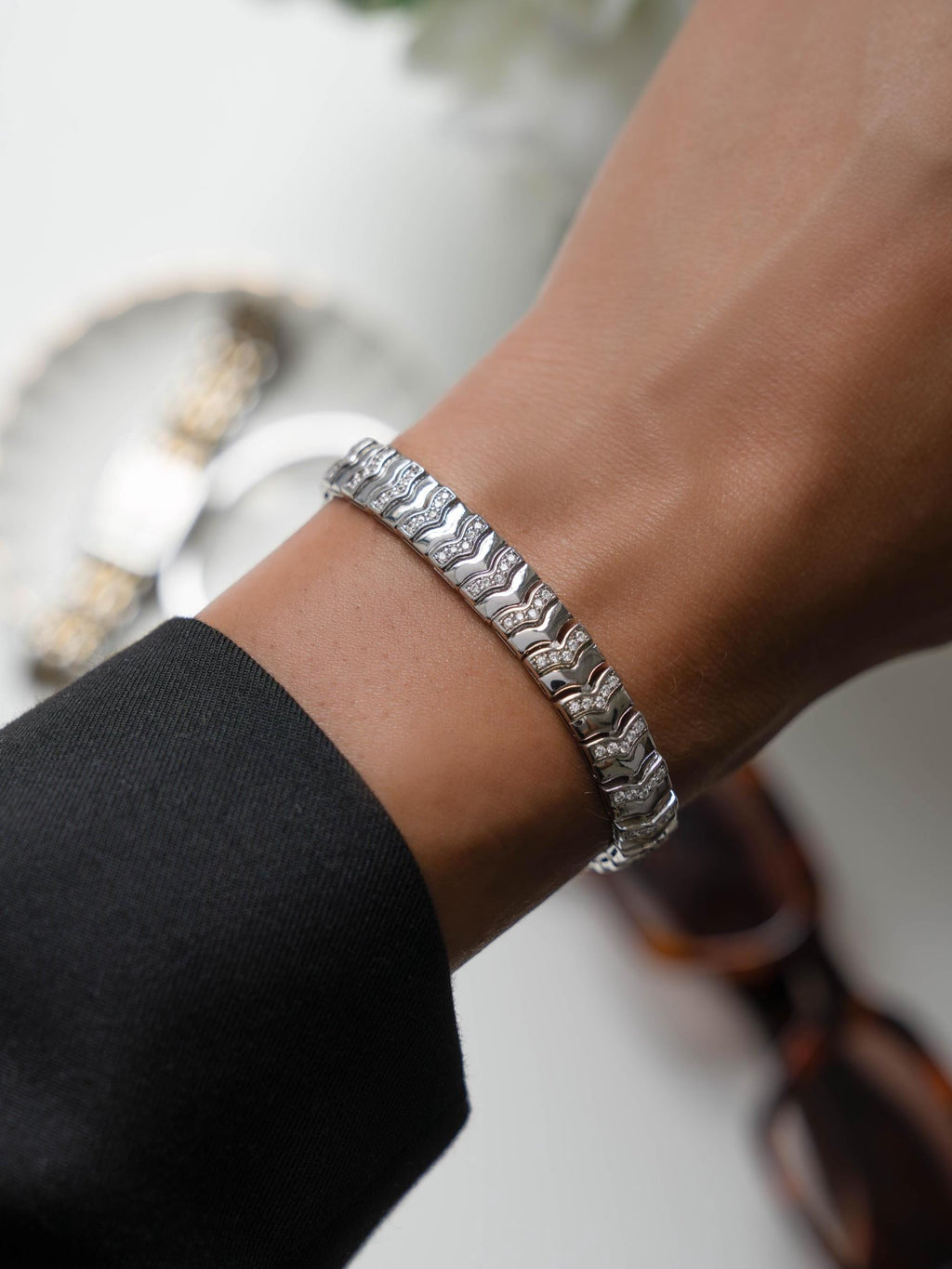 Chevron Chain Bracelet by Sami Jewels, Diamond Bracelet, Statement Bracelet, Minimalist Bracelet, Stacking Bracelet