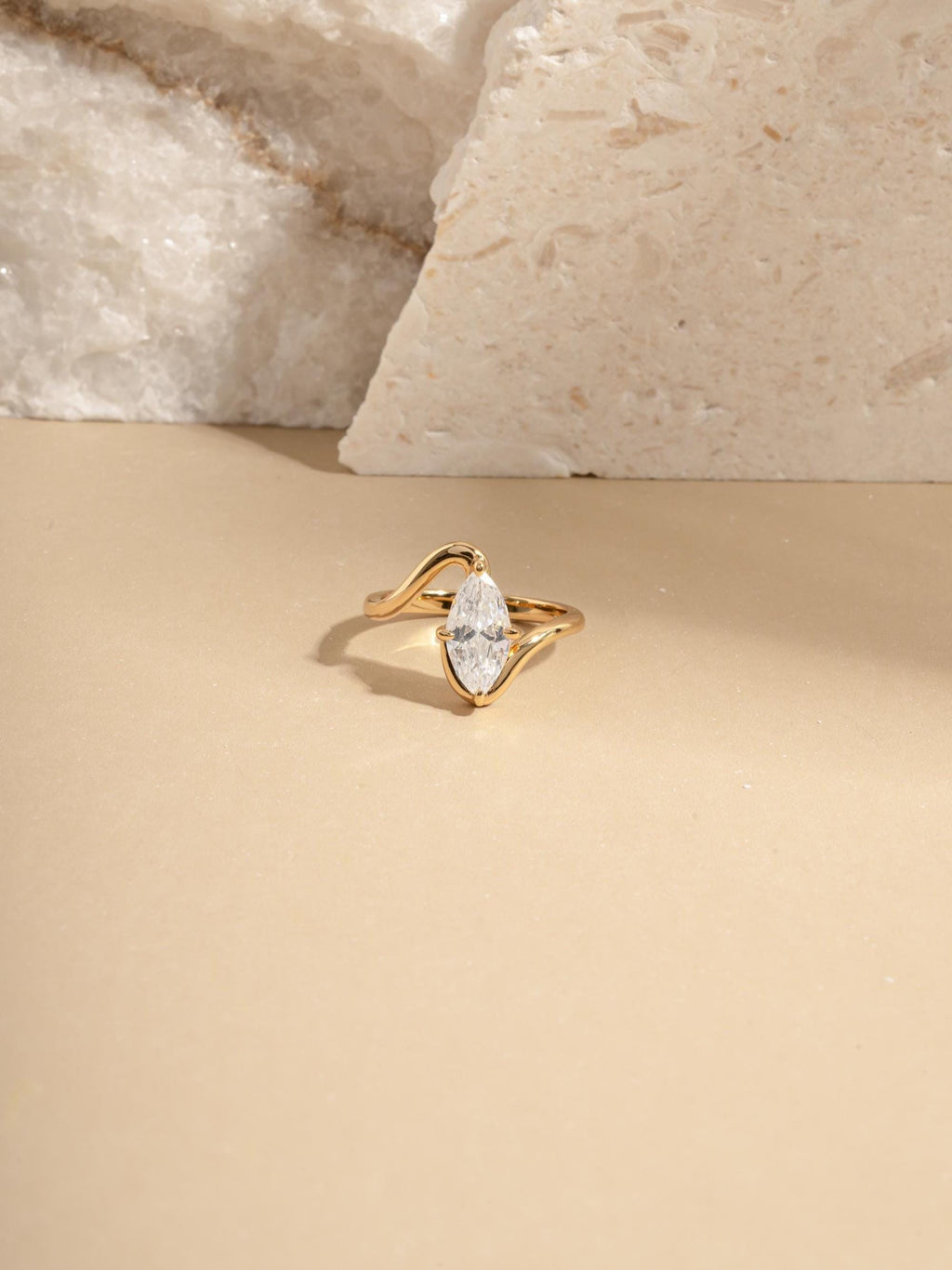 Marquise Ring by Sami Jewels, Wave Ring, Promise Ring, Engagement Ring, Diamond Ring, Bridal Jewelry, Statement Ring, Unique Ring