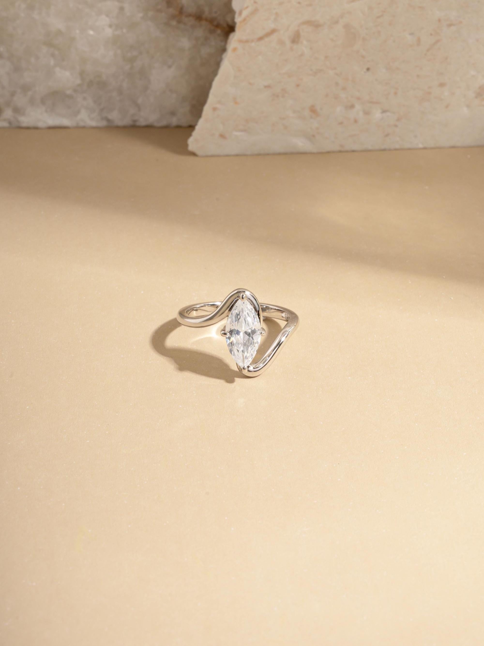 Marquise Ring by Sami Jewels, Wave Ring, Promise Ring, Engagement Ring, Diamond Ring, Bridal Jewelry, Statement Ring, Unique Ring