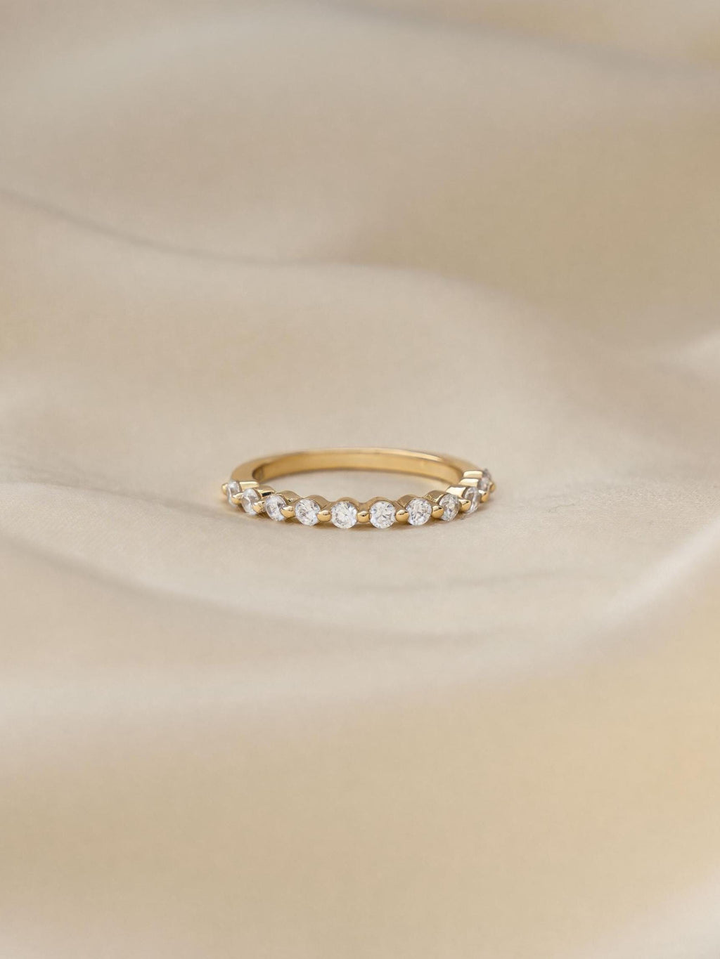 Dainty Diamond Ring by Sami Jewels, Half Eternity Ring, Stackable Rings, Minimalist Jewelry, Promise Ring, Wedding Band, Pinky Ring