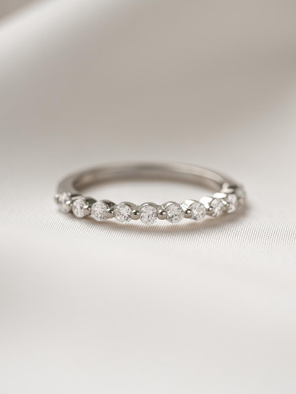 Dainty Diamond Ring by Sami Jewels, Half Eternity Ring, Stackable Rings, Minimalist Jewelry, Promise Ring, Wedding Band, Pinky Ring