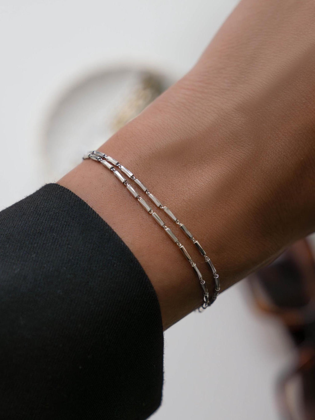 Two Bracelet Set by Sami Jewels, Chain Bracelet, Adjustable Bracelet, Bead Bracelet, Minimalist Jewelry, Bracelet Stack, Jewelry Set
