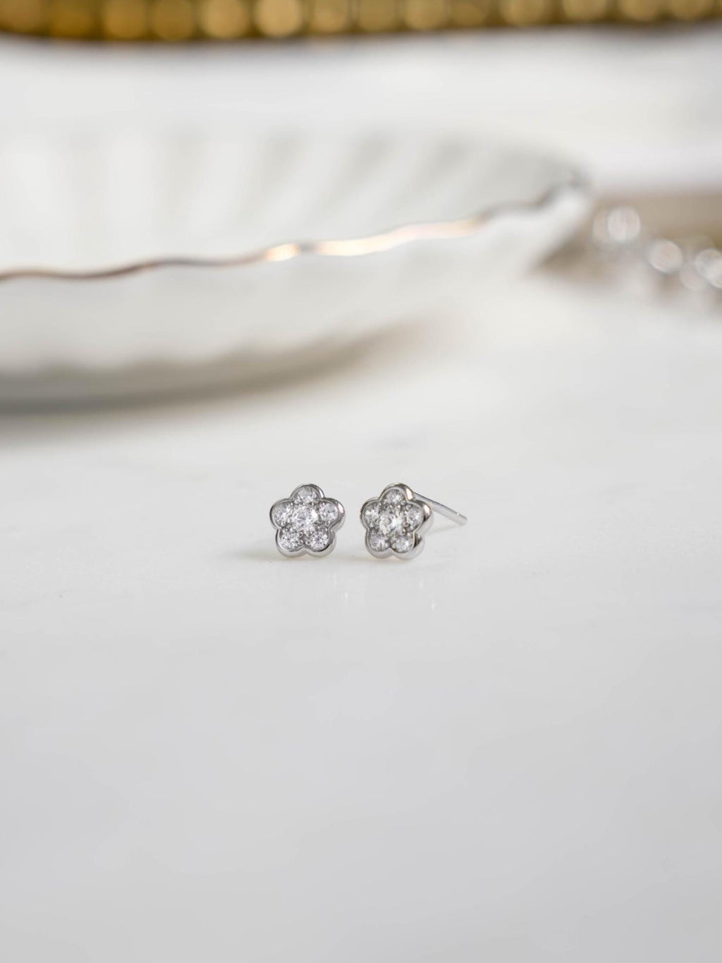 Floral Earrings by Sami Jewels, Stud Earrings, Diamond Earrings, Cartilage Earring, Dainty Earrings, Tiny Earrings, Minimalist Earrings,