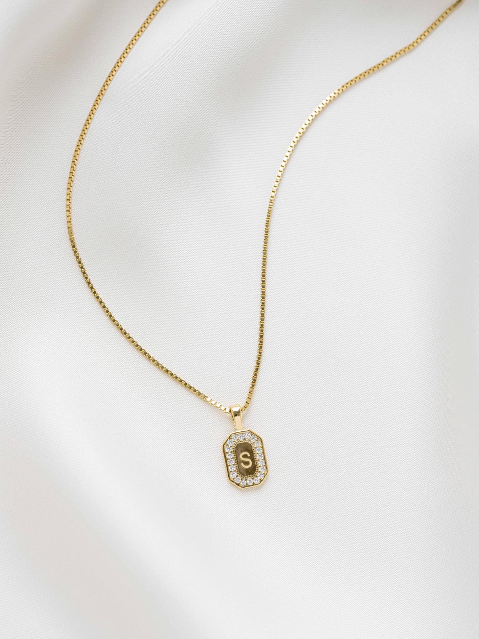 Custom Initial Necklace by Sami Jewels, Diamond Necklace, Pendant Necklace, Letter Necklace, Engraved Necklace, Personalized Jewelry