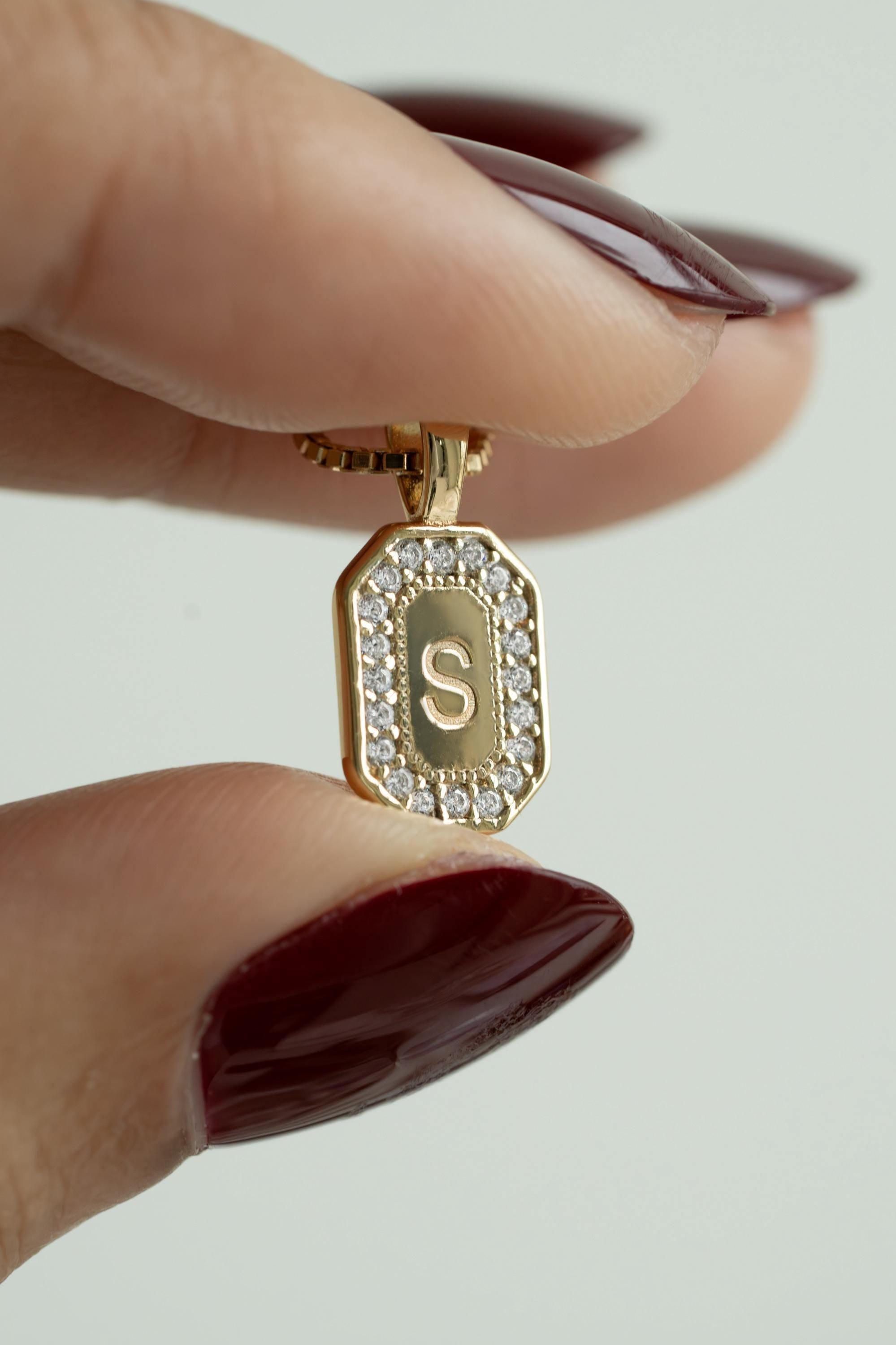 Custom Initial Necklace by Sami Jewels, Diamond Necklace, Pendant Necklace, Letter Necklace, Engraved Necklace, Personalized Jewelry