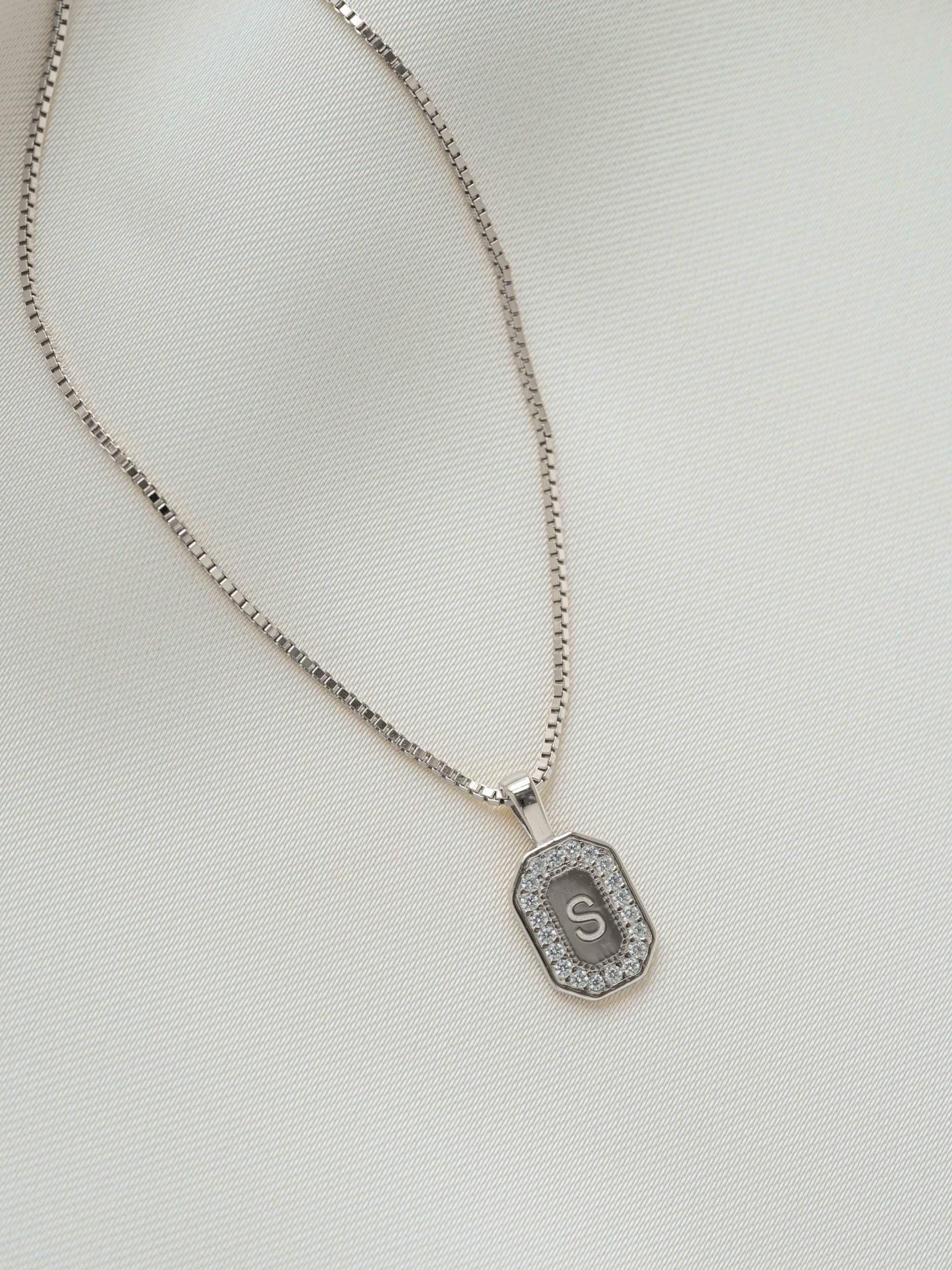 Custom Initial Necklace by Sami Jewels, Diamond Necklace, Pendant Necklace, Letter Necklace, Engraved Necklace, Personalized Jewelry