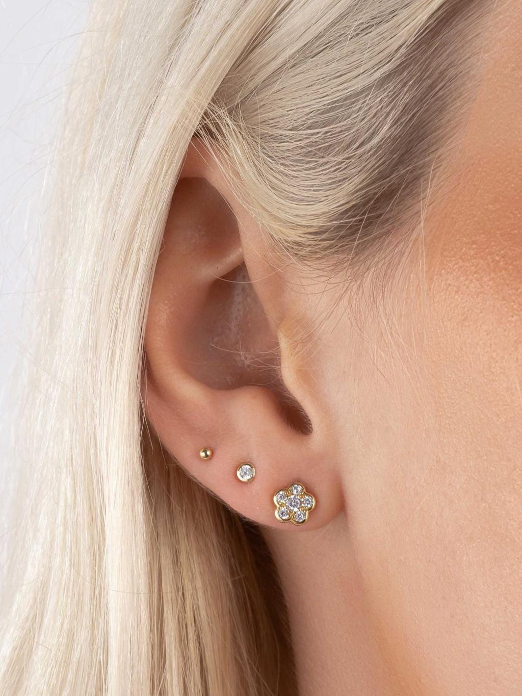 Floral Earrings by Sami Jewels, Stud Earrings, Diamond Earrings, Cartilage Earring, Dainty Earrings, Tiny Earrings, Minimalist Earrings,