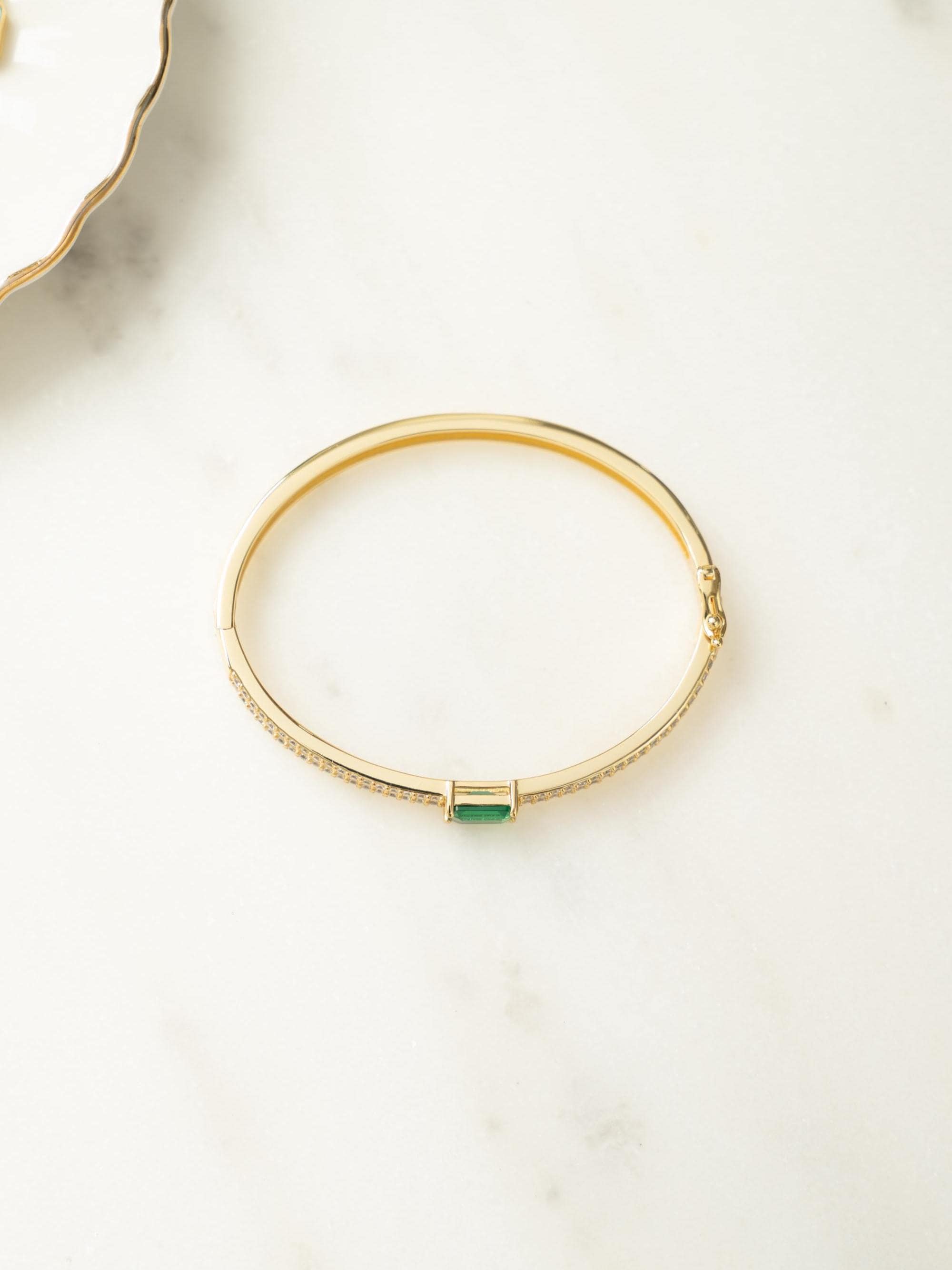 Emerald Bangle Bracelet, Cuff Bracelet, Emerald Jewelry, Diamond Bracelet, Gemstone Bracelet, Stacking Bracelet, Statement Bracelet, Bangle