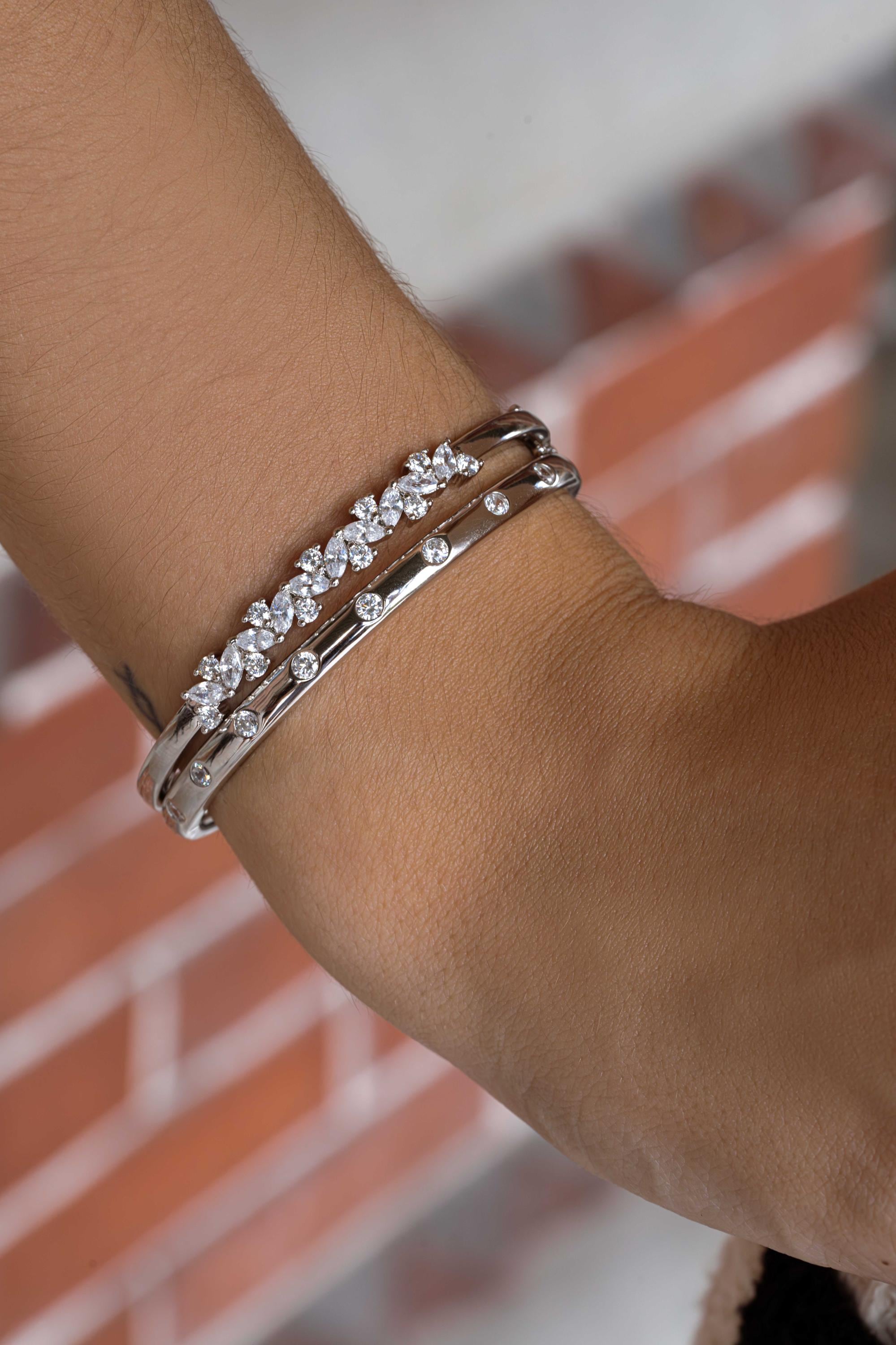 Bangle Bracelet, Diamond Bracelet, Statement Jewelry, Diamond Bangle, Minimalist Bracelet, Vintage Jewelry, Stacking Bracelet, Bangles