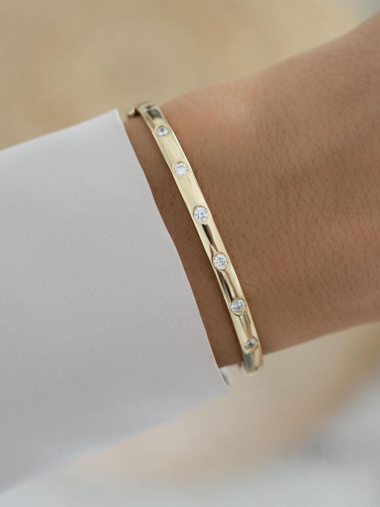 Bangle Bracelet, Diamond Bracelet, Statement Jewelry, Diamond Bangle, Minimalist Bracelet, Vintage Jewelry, Stacking Bracelet, Bangles
