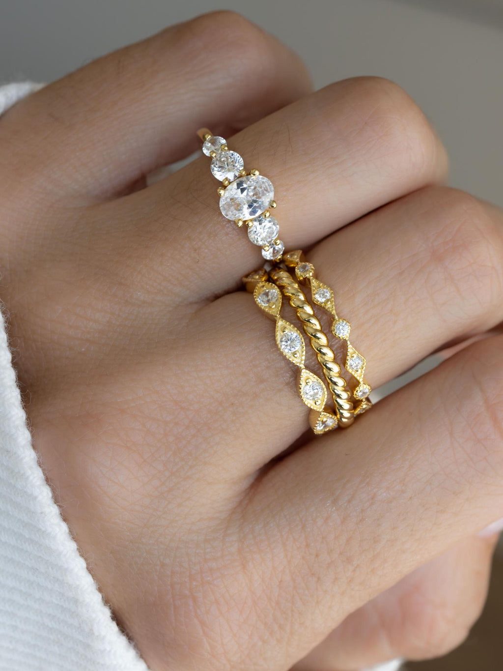 Oval Statement Ring by Sami Jewels, Promise Ring, Engagement Ring, Diamond Ring, Vintage Ring, Stackable Ring, Anniversary Gift