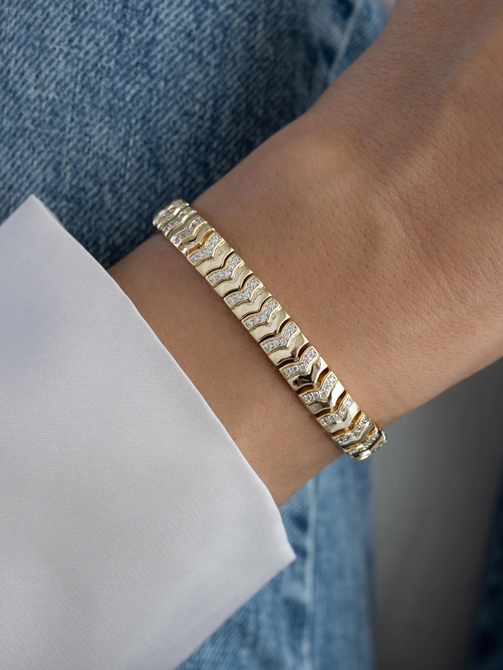 Chevron Chain Bracelet by Sami Jewels, Diamond Bracelet, Statement Bracelet, Minimalist Bracelet, Stacking Bracelet